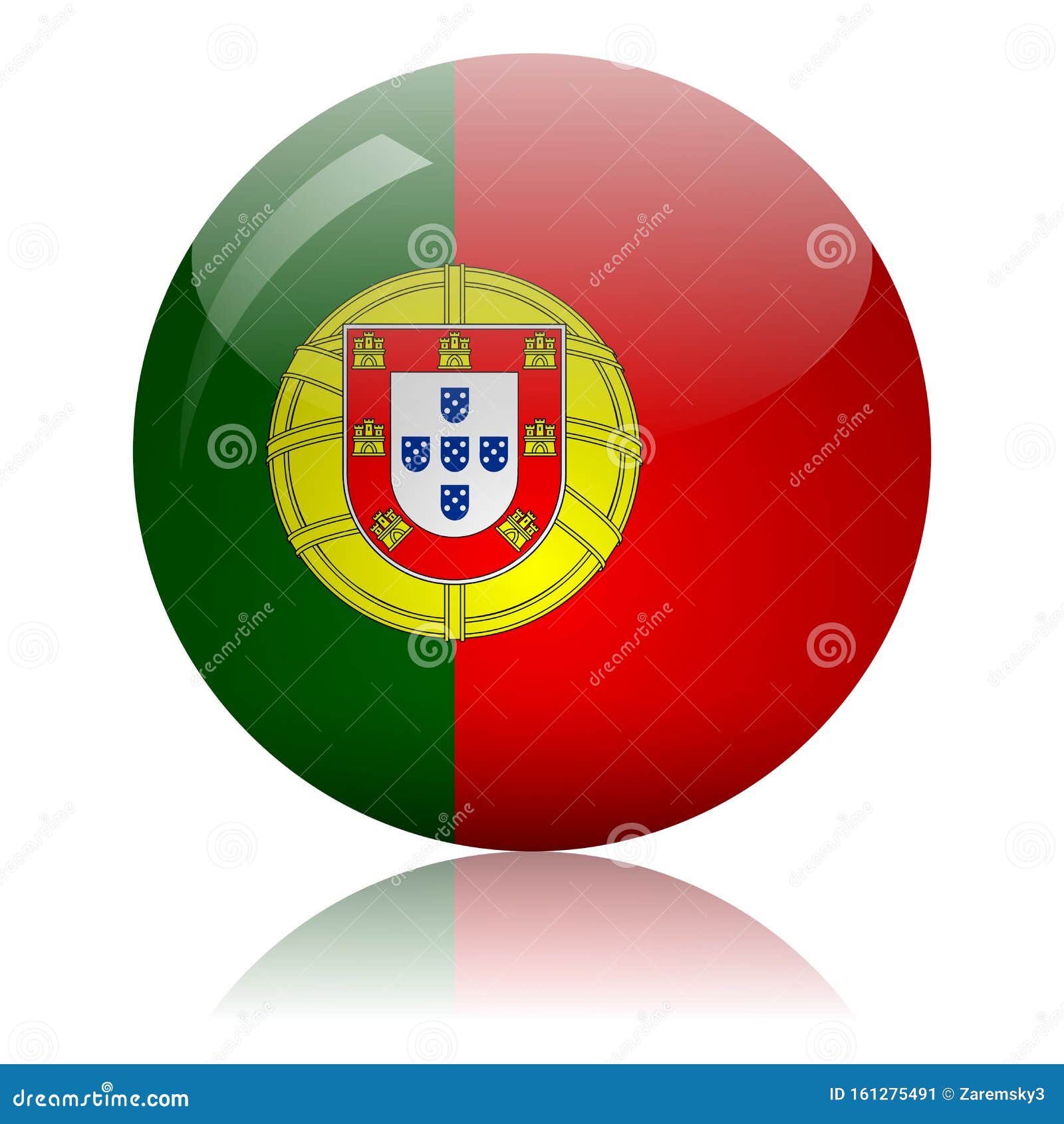 portuguese flag glass icon  
