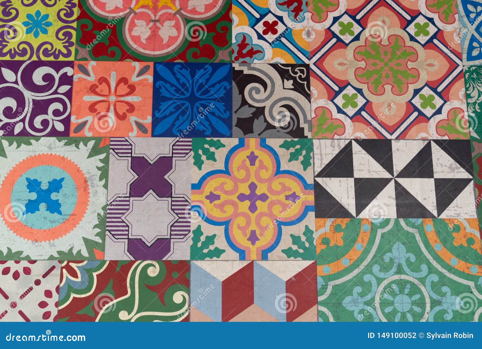 Portuguese Glazed Tiles Handmade Floor Tile Stock Photo - Image of ...
