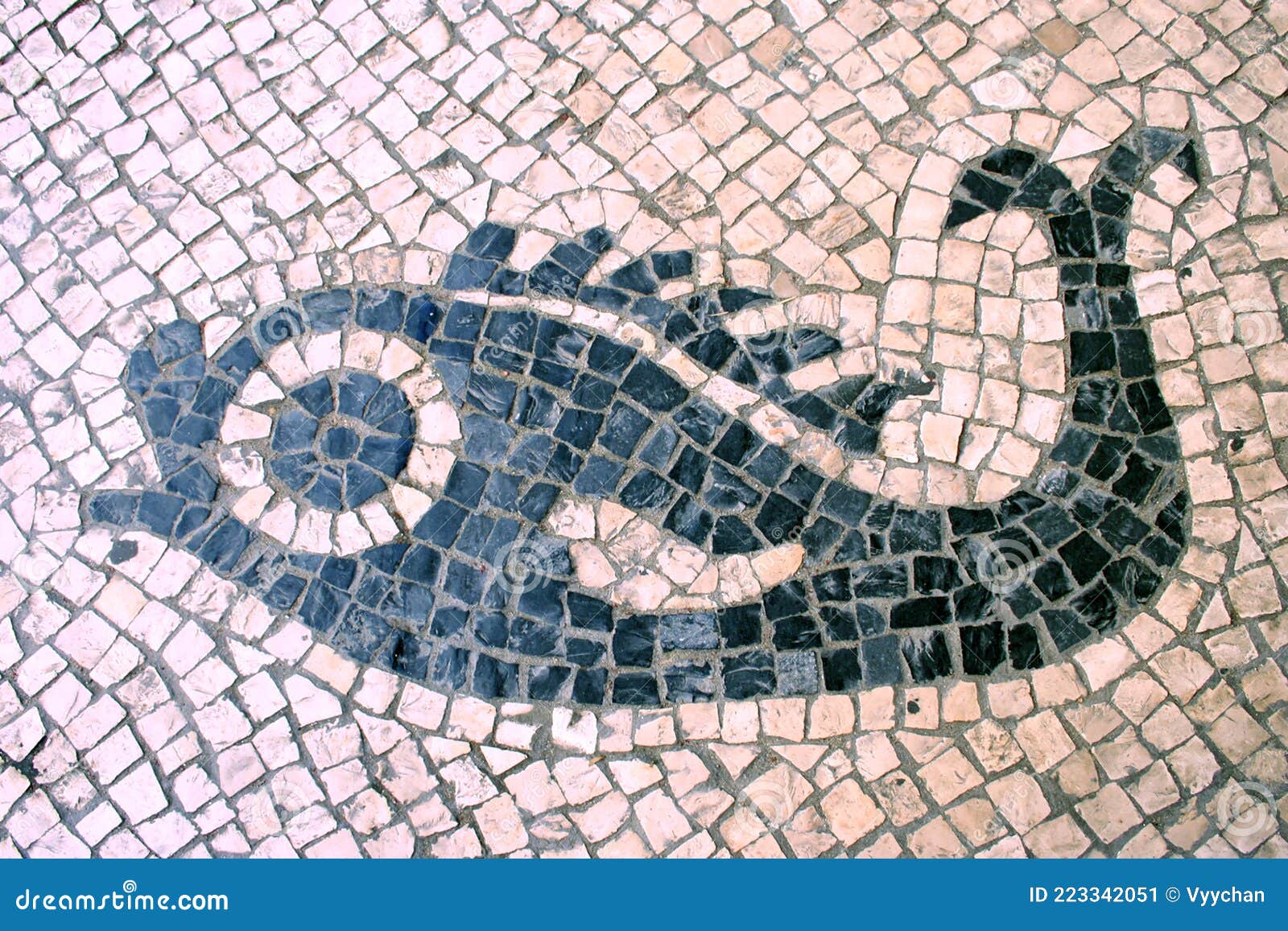 portuguese macau mosaic arts craftsmanship marine life fish macao mosaico cobblestone street cultural heritage architecture