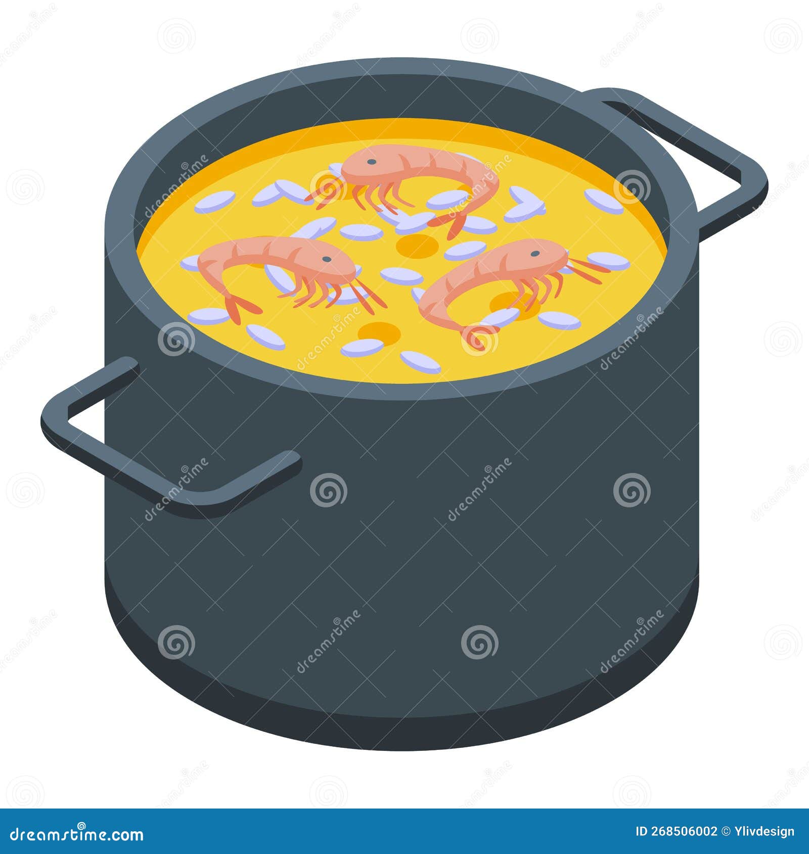 portuguese shrimp soup icon isometric . food cuisine
