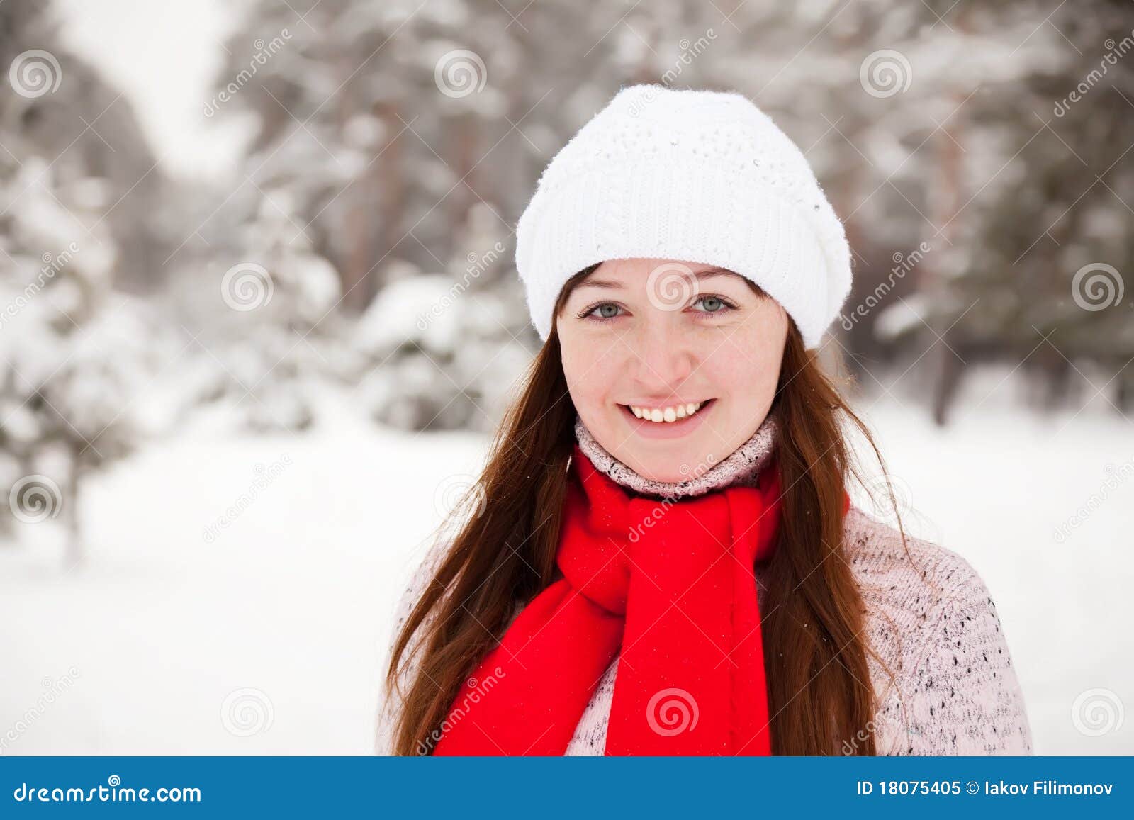 Porty girl at winter park stock image. Image of winter - 18075405