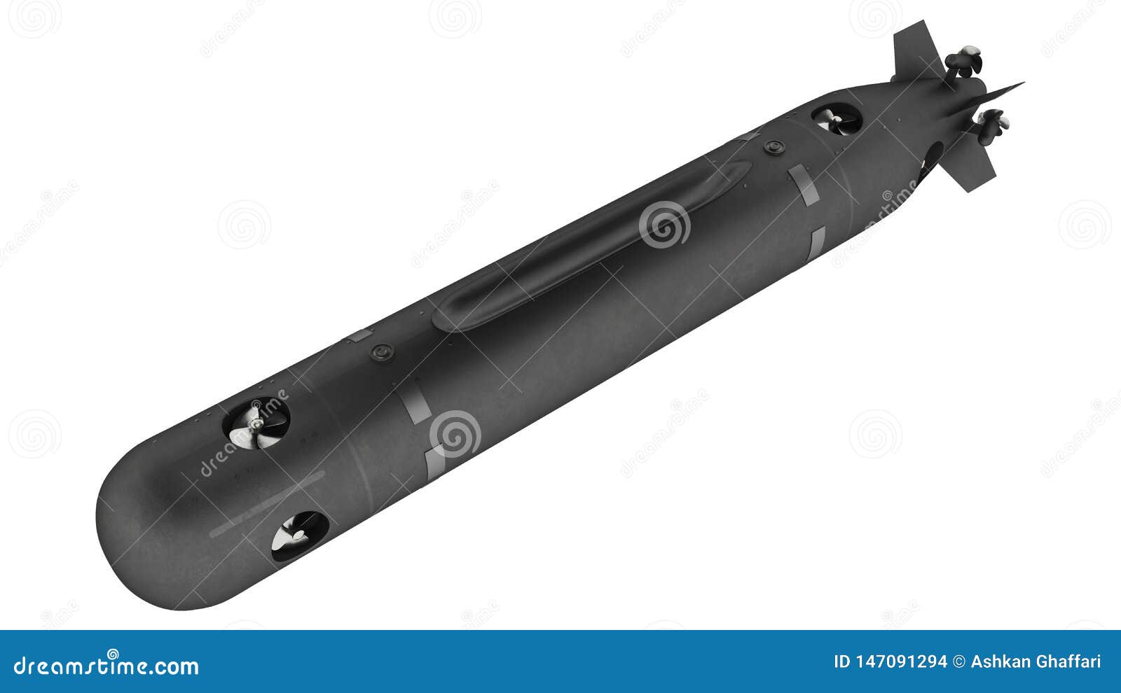 poseidon - status-6 oceanic multipurpose system 3d rendering.  on white background.