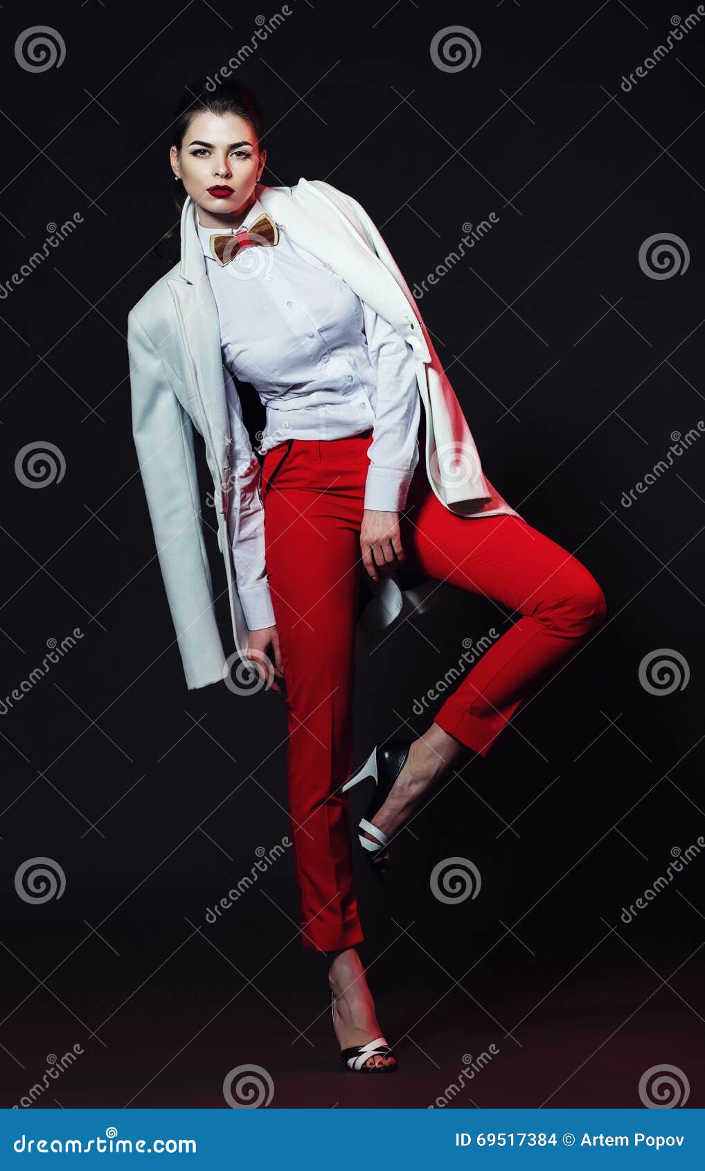 red and white coat