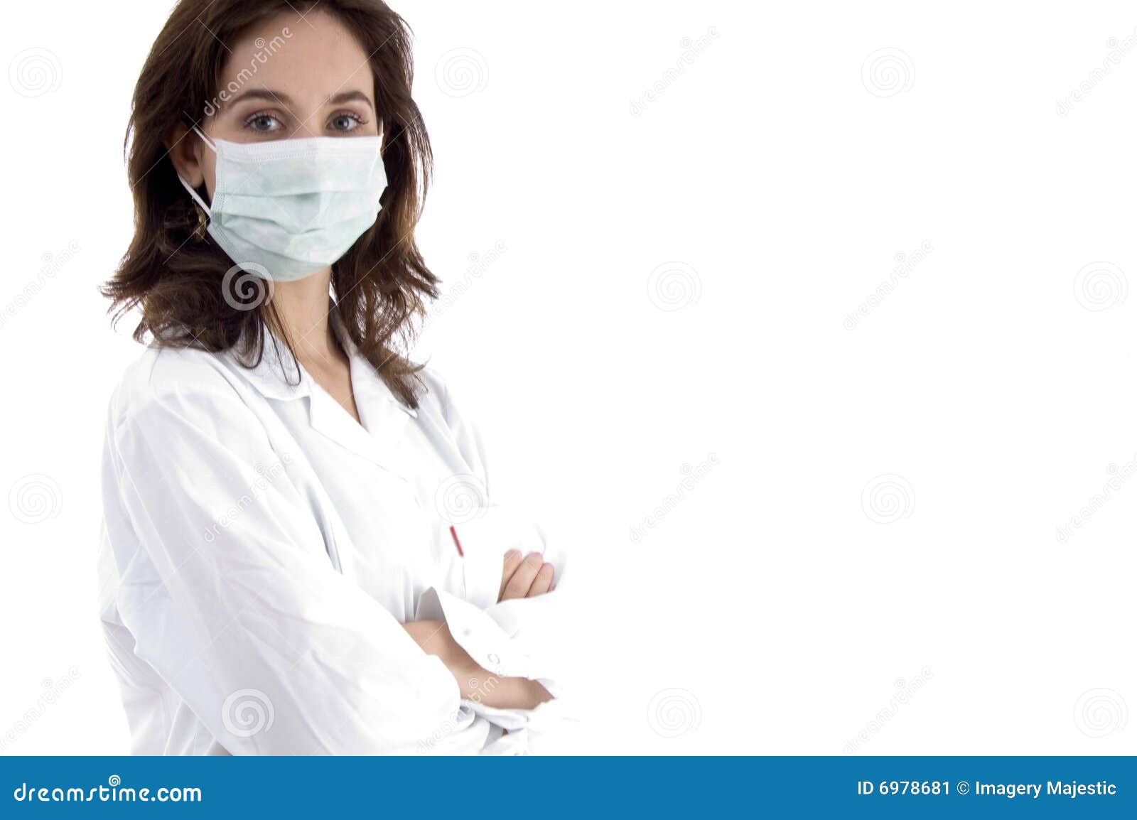 Posing Lady Doctor with Face Mask Stock Image Image of clothing