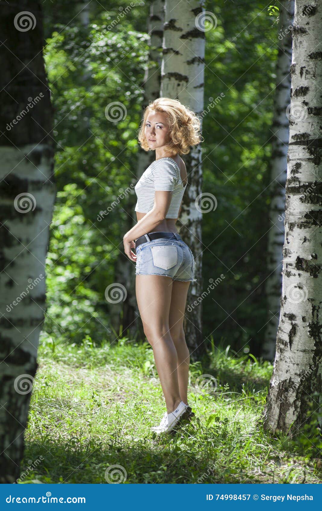 Posing in the wood stock image. Image of body, clothing - 74998457