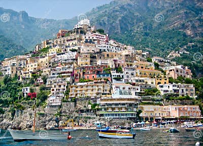 Positano Houses stock photo. Image of italy, colors, mediterranean ...