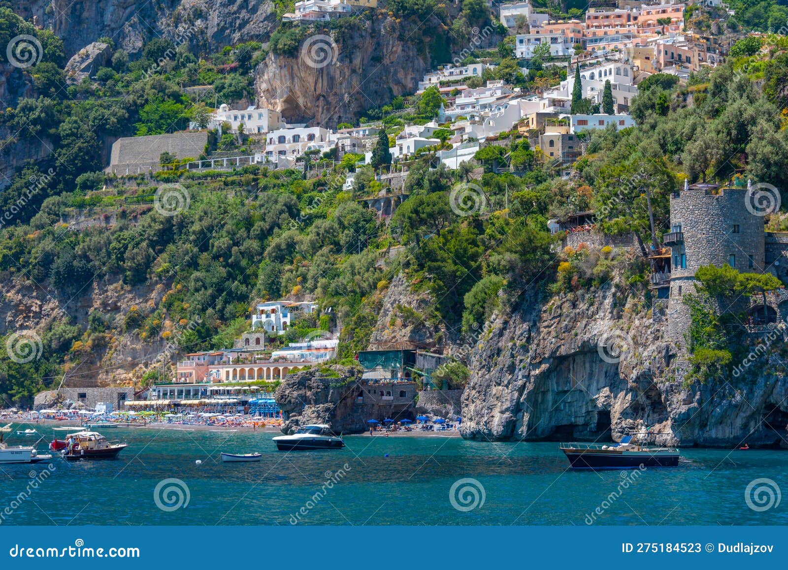 Positano, Italy, May 21, 2022 Panorama View of Positano Town in