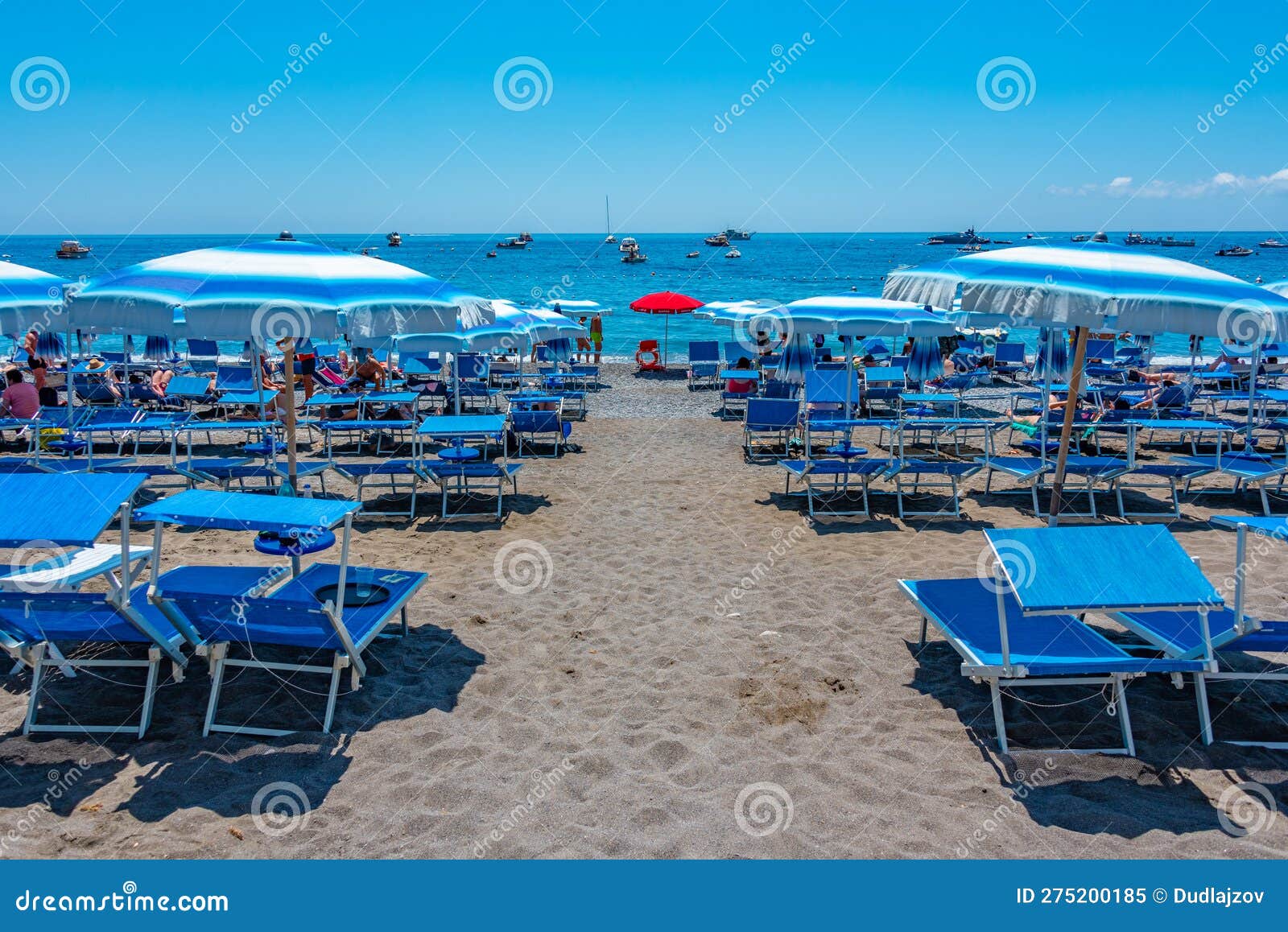 Positano, Italy, May 21, 2022 Sunny Day on the Positano Beach