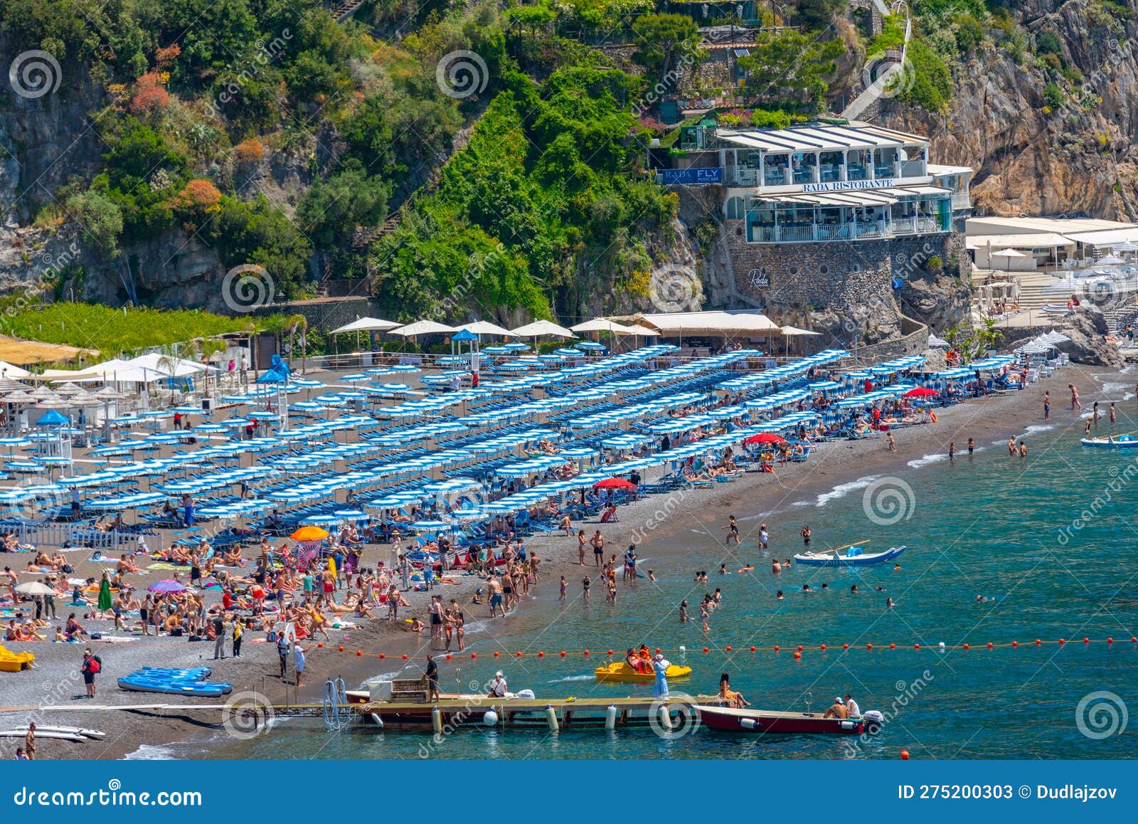 Positano, Italy, May 21, 2022 Sunny Day on the Positano Beach