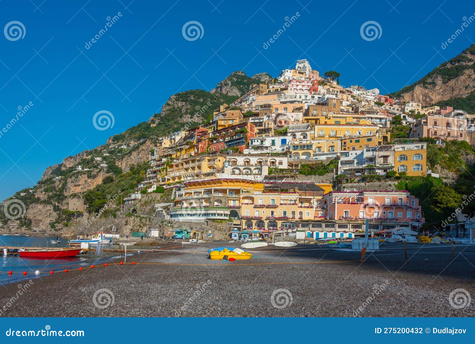 Positano, Italy, May 21, 2022 Sunny Day on the Positano Beach