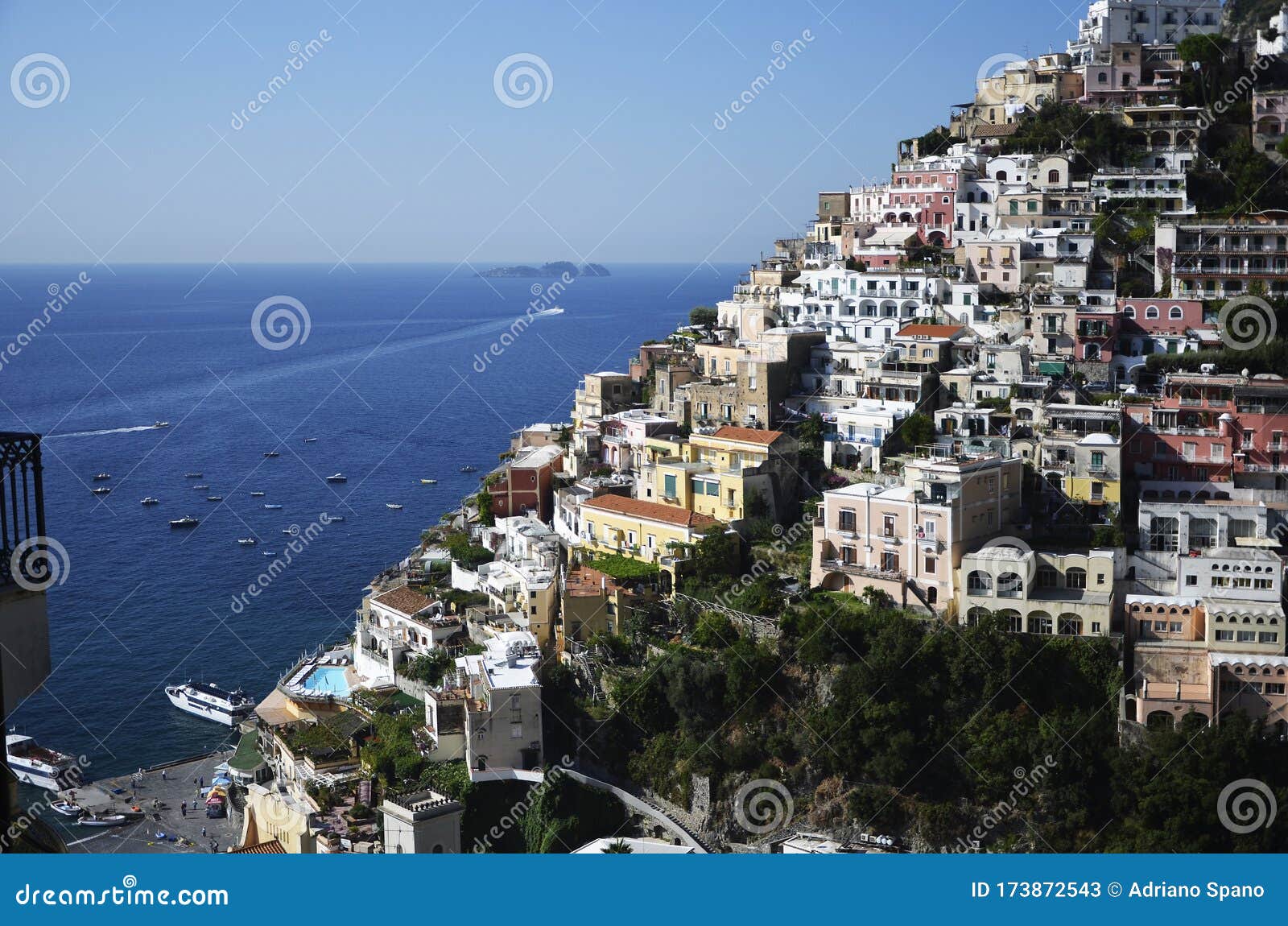 Positano. View from Above of the Village that Climbs the Hill Stock ...