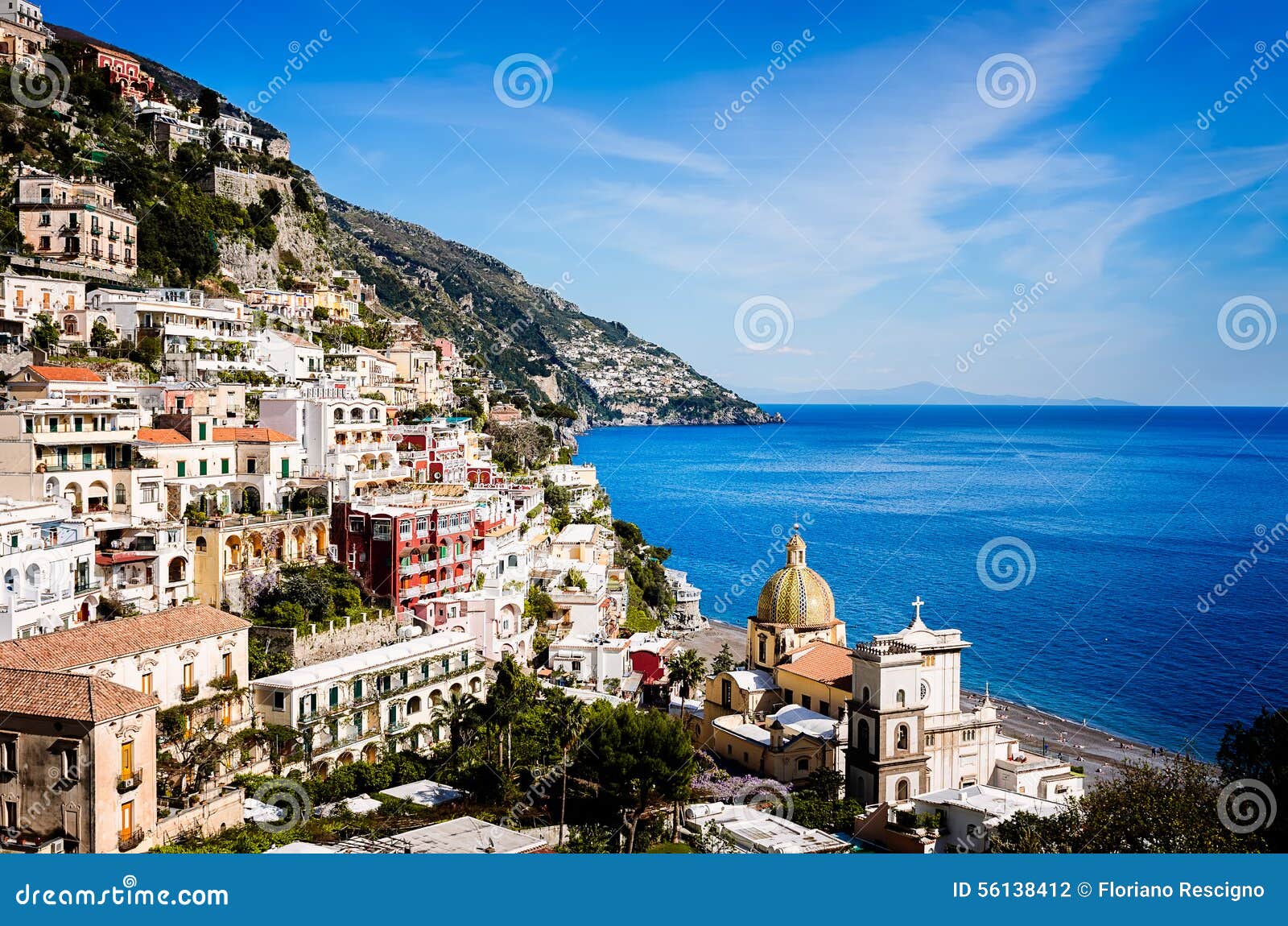 Positano View in Amalfi Coast, Italy Stock Photo - Image of coast ...