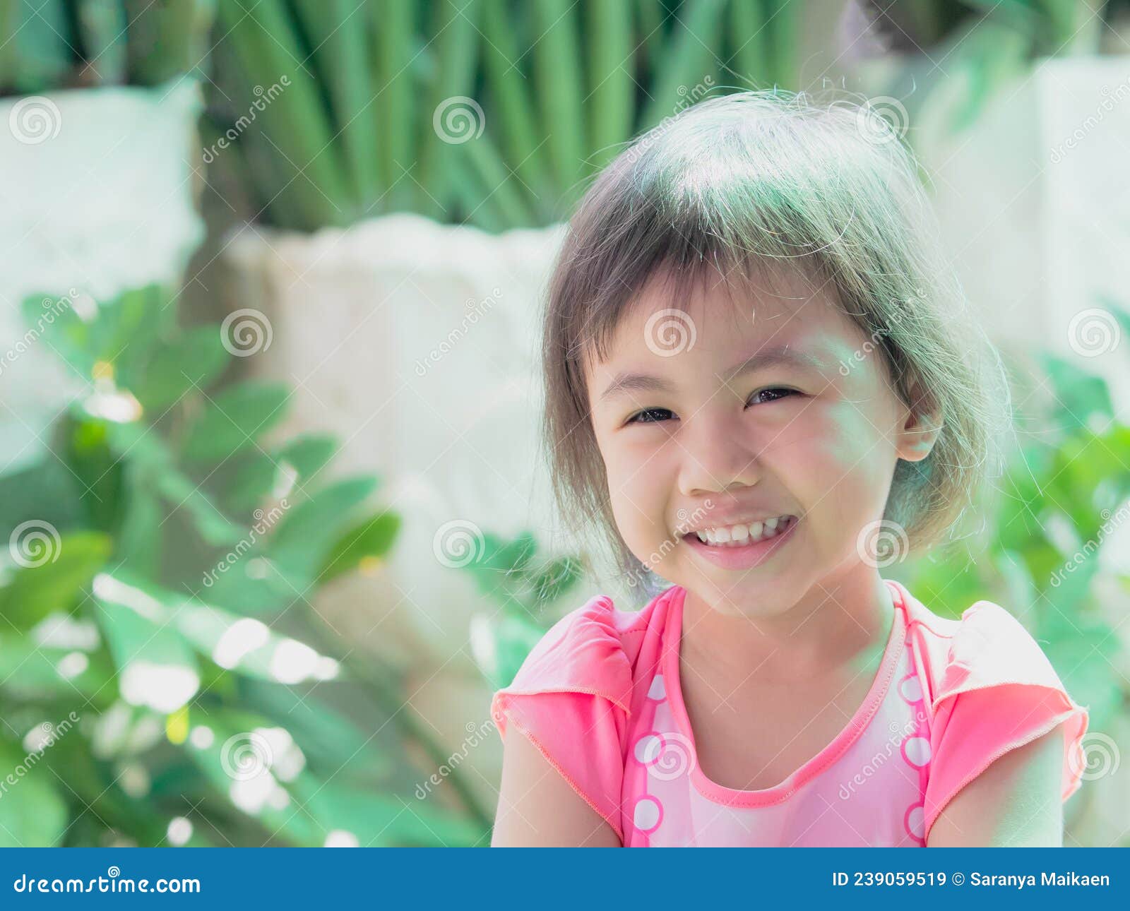 Positive Asian Girl Smiling and Looking at Camera Stock Image - Image ...