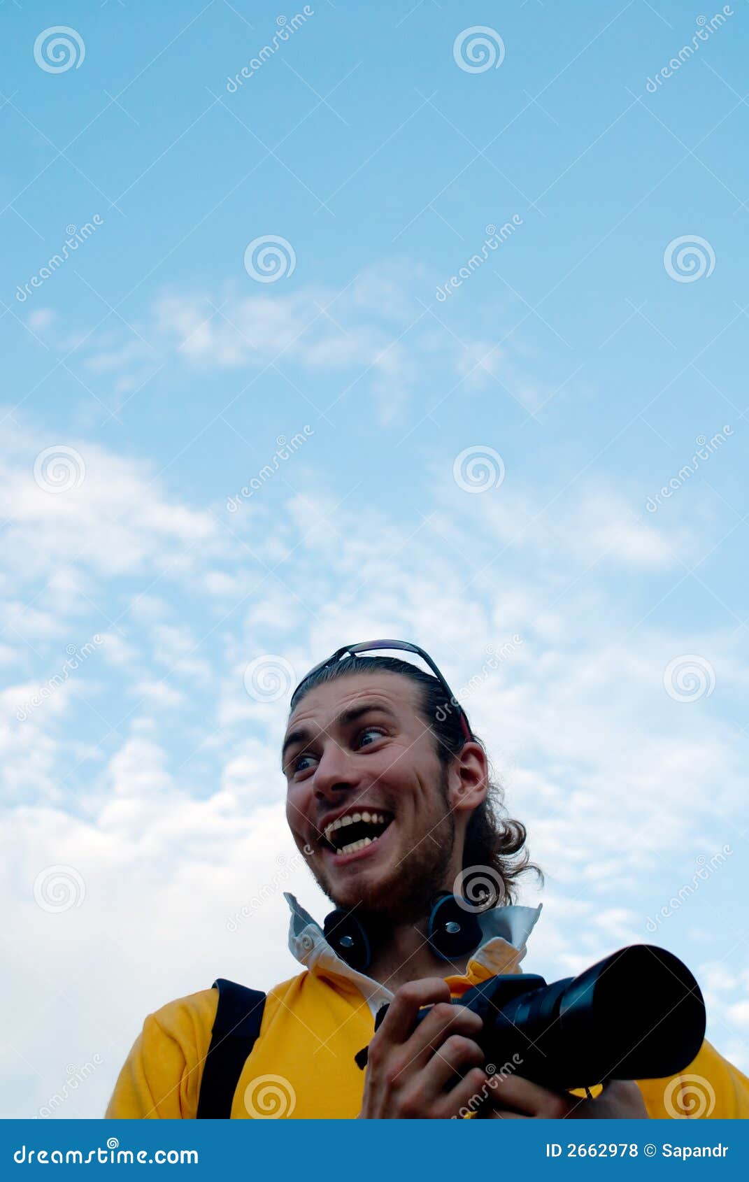 Positive photographer stock photo. Image of news, press 2662978