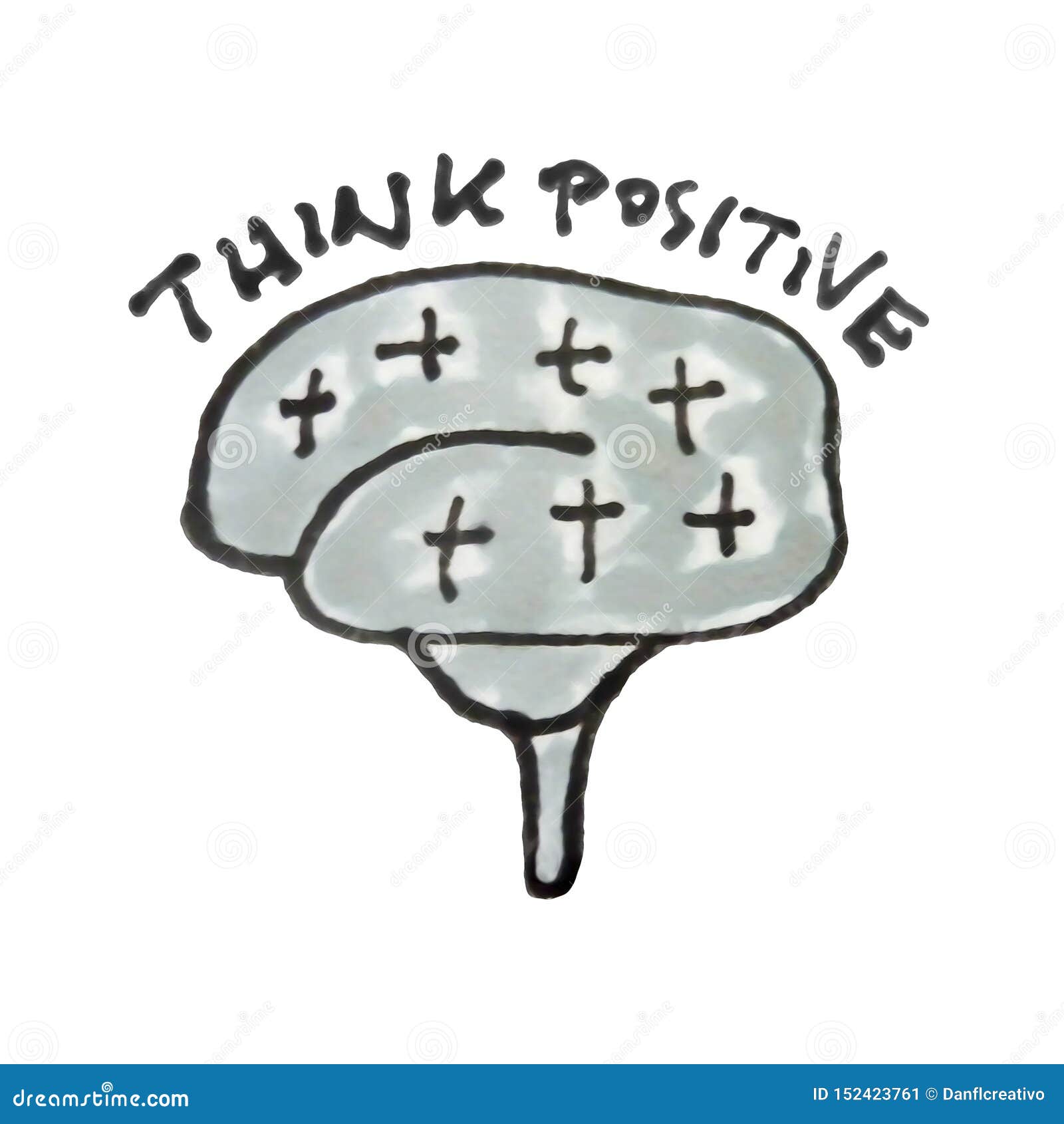 Positive Thinking Concept Drawing Stock Illustration - Illustration of