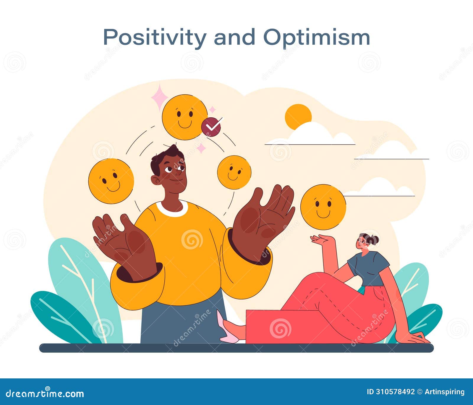 positivity and optimism concept. a vibrant   that radiates cheerfulness