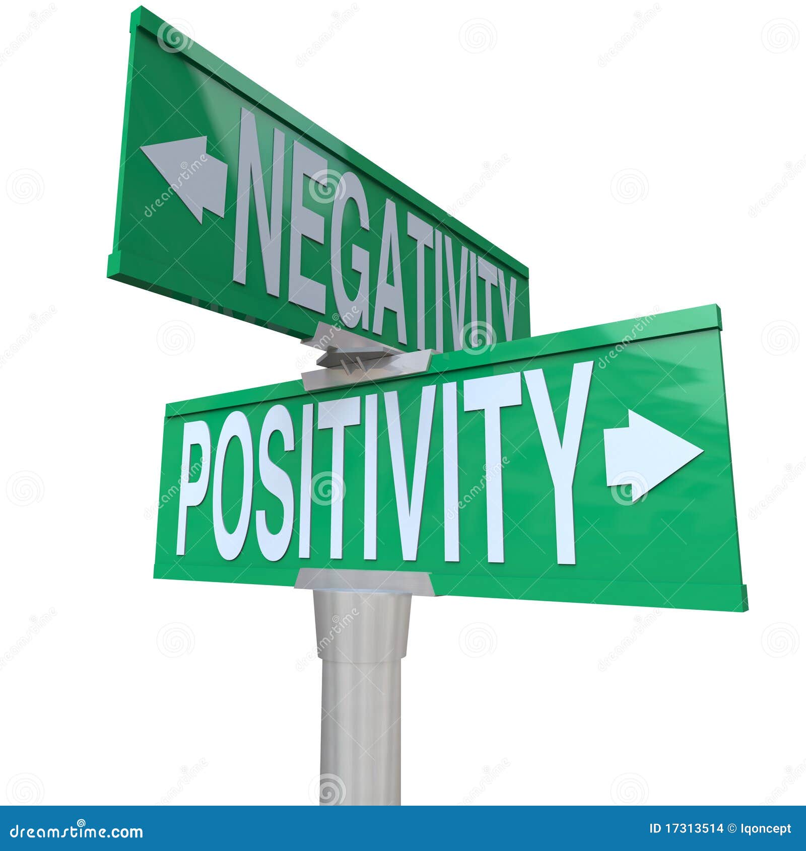 positivity vs negativity - two-way street sign