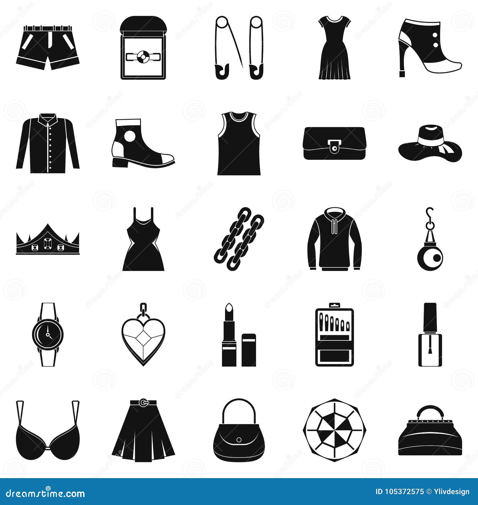 Possessions Icons Set, Simple Style Stock Vector - Illustration of head ...