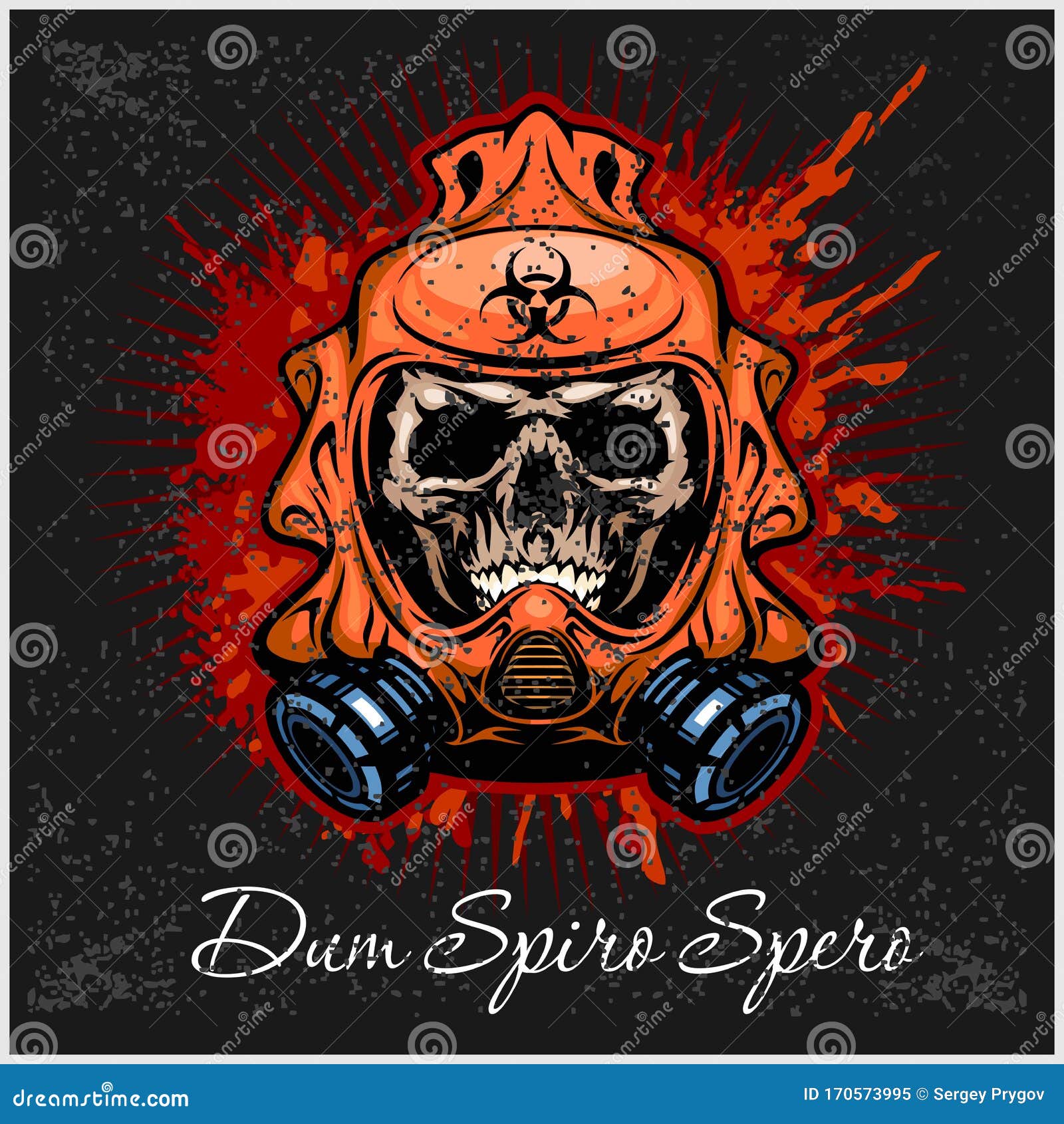 Post-apocalypse Sign with Skull, Grunge Vintage Design T Shirts - Dum Spiro  Spero - Tranlation - I Hope while I Live Stock Vector - Illustration of  design, chevron: 170573995