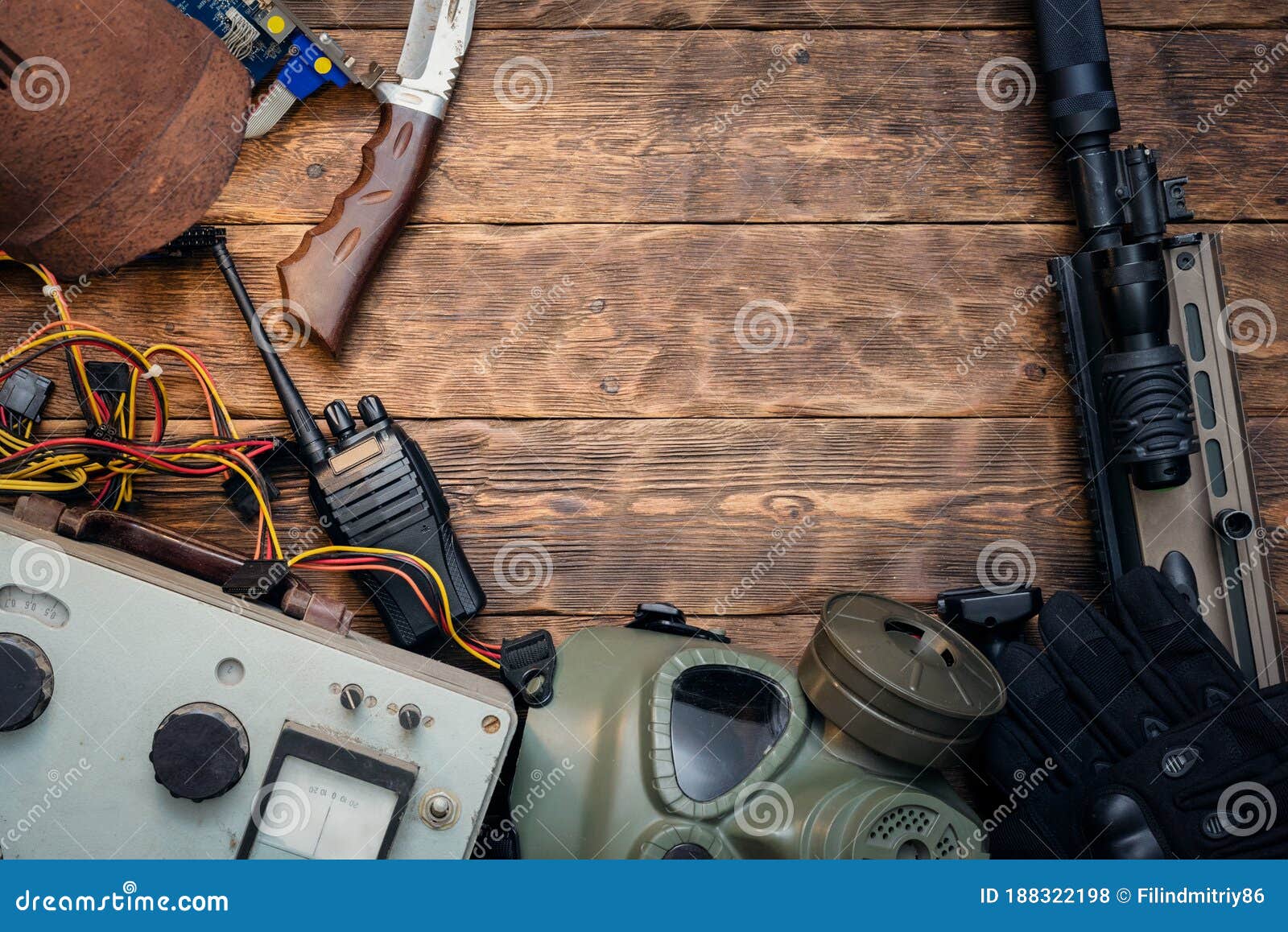 Post Apocalypse Soldier Equipment Stock Photo - Image of airsoft