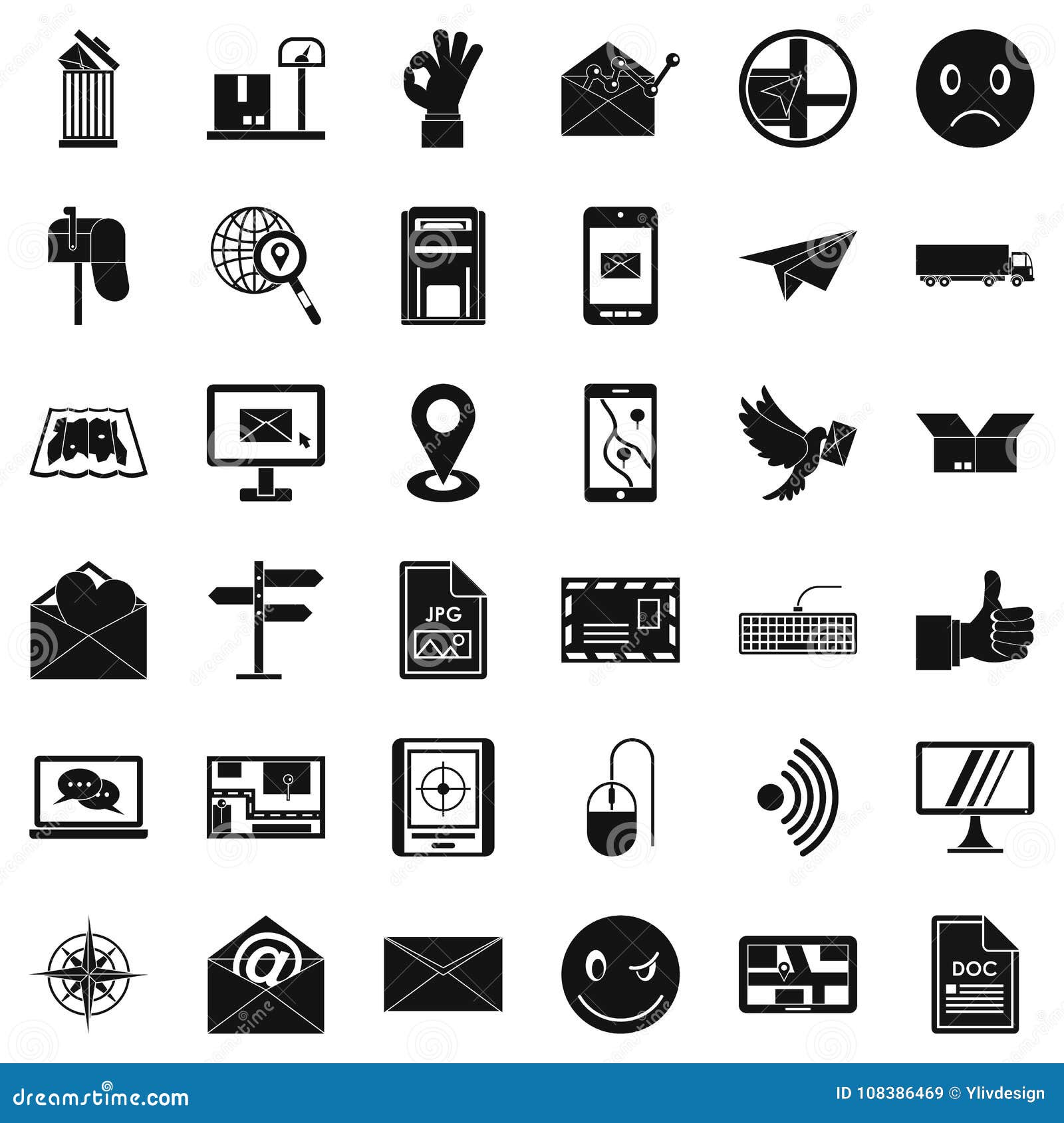 Post Dispatch Icons Set, Simple Style Stock Vector Illustration of