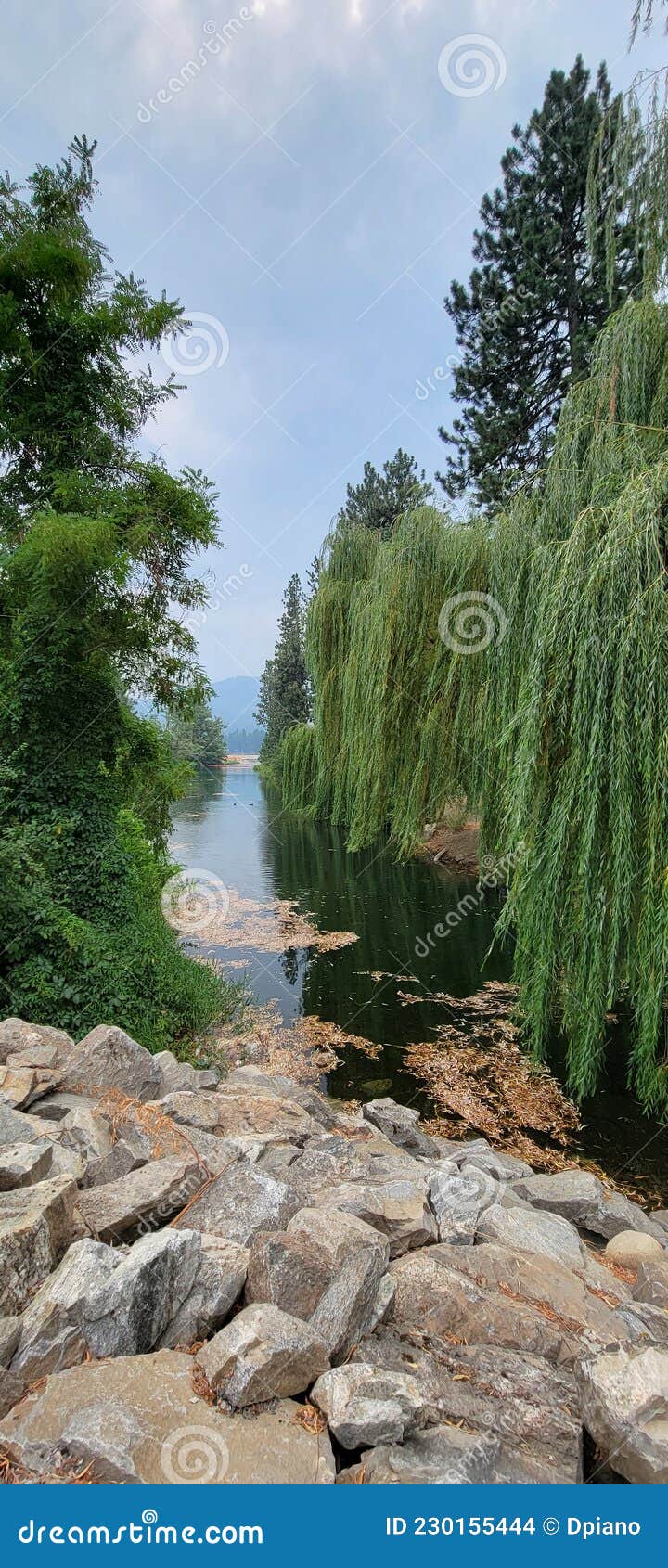 Post Falls area of Idaho stock photo. Image of waterway 230155444