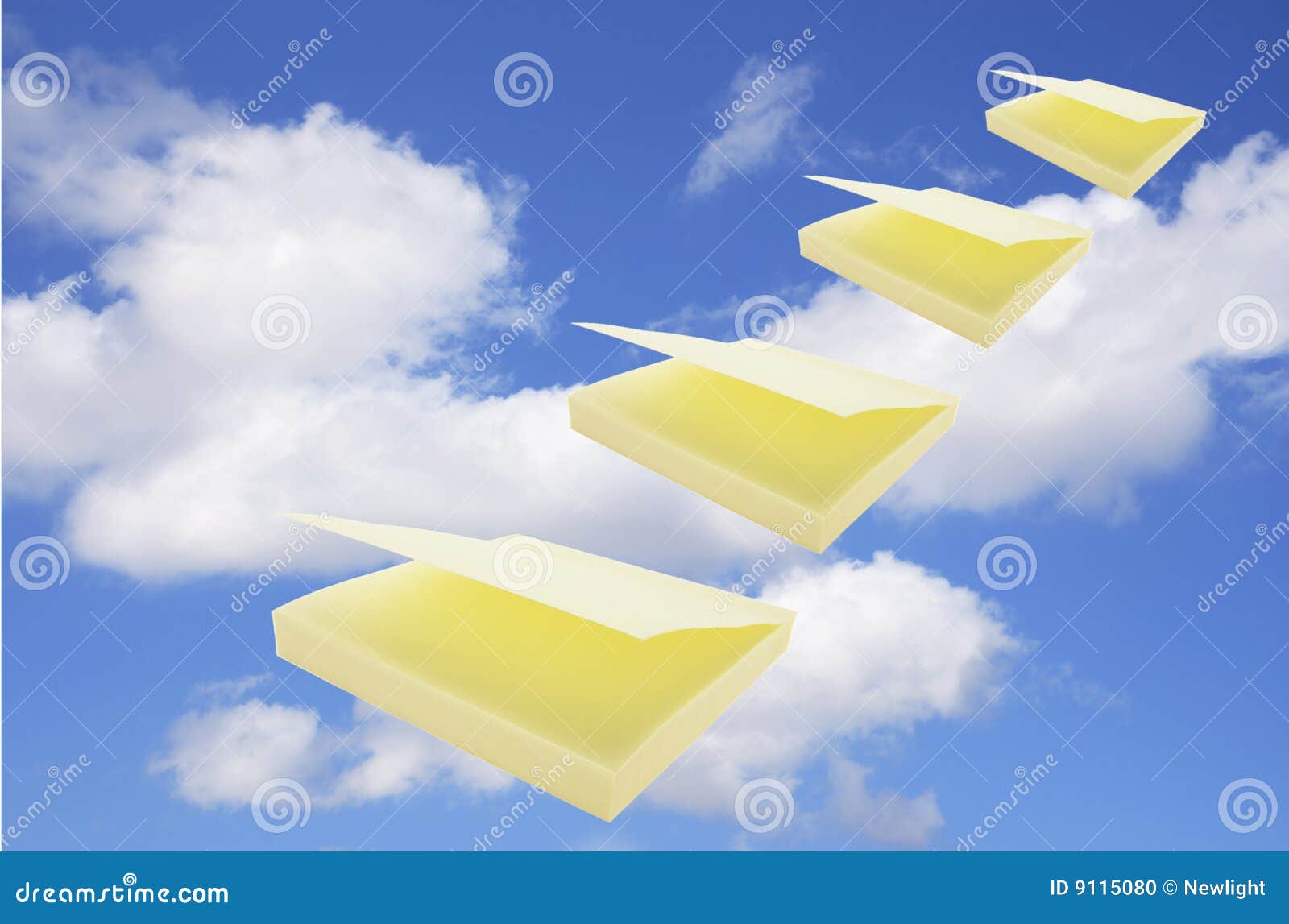 Post-Itanmerkungs-Auflage auf bewölktem Himmel