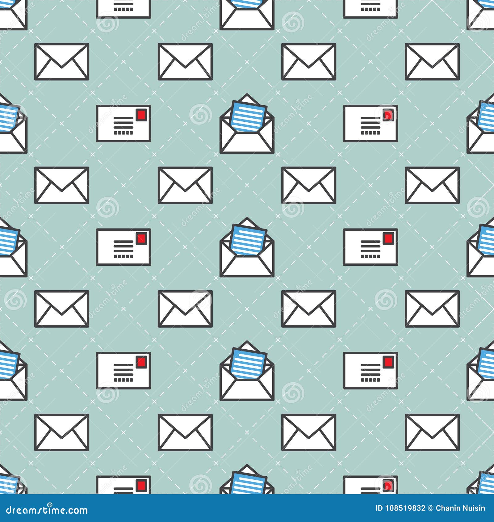 Post Mail Service Vector Seamless Pattern Isolated Wallpaper Background