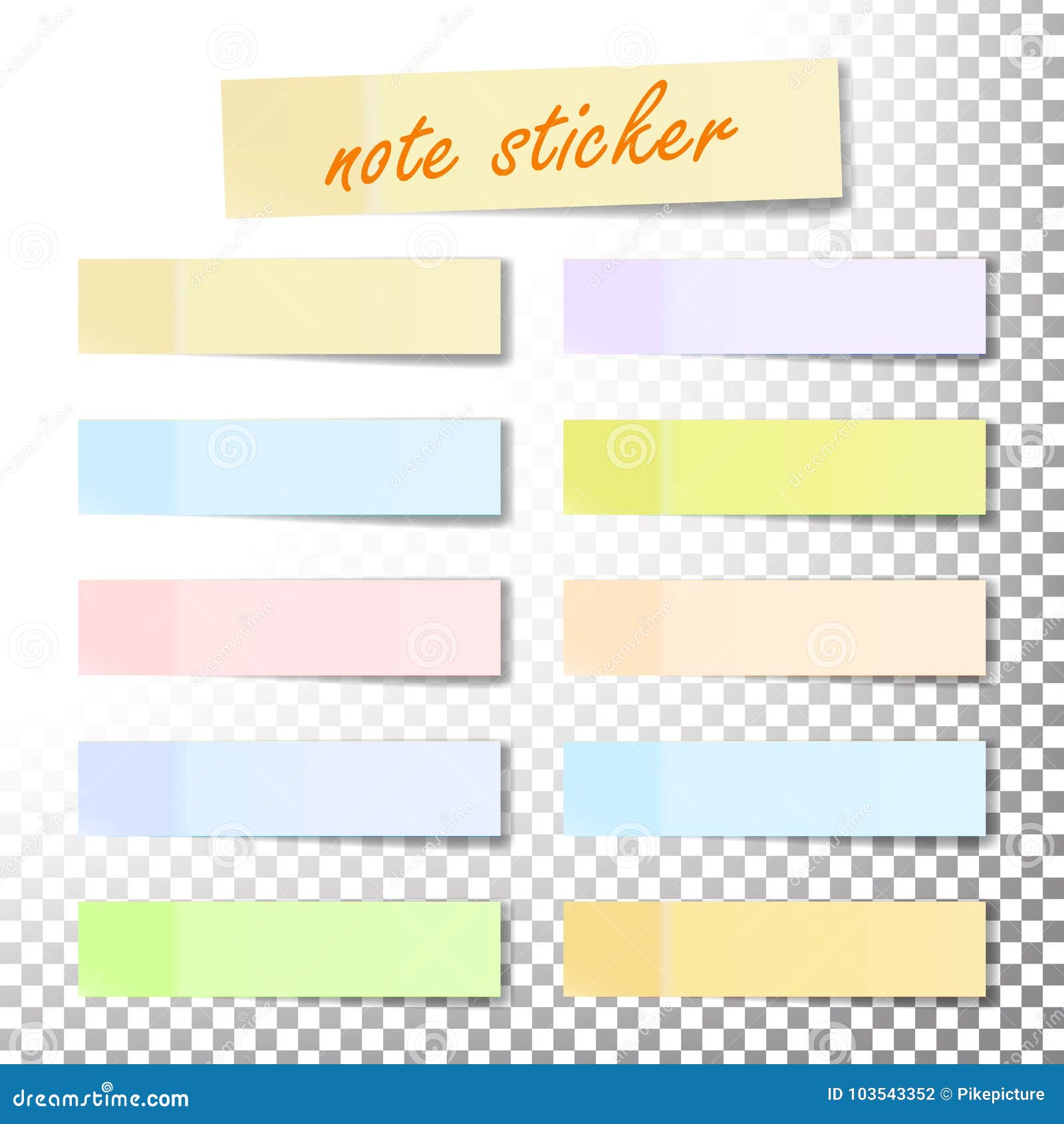 Paper Work Notes Isolated Vector. Sticky Note Illustration On White  Background. By Pikepicture
