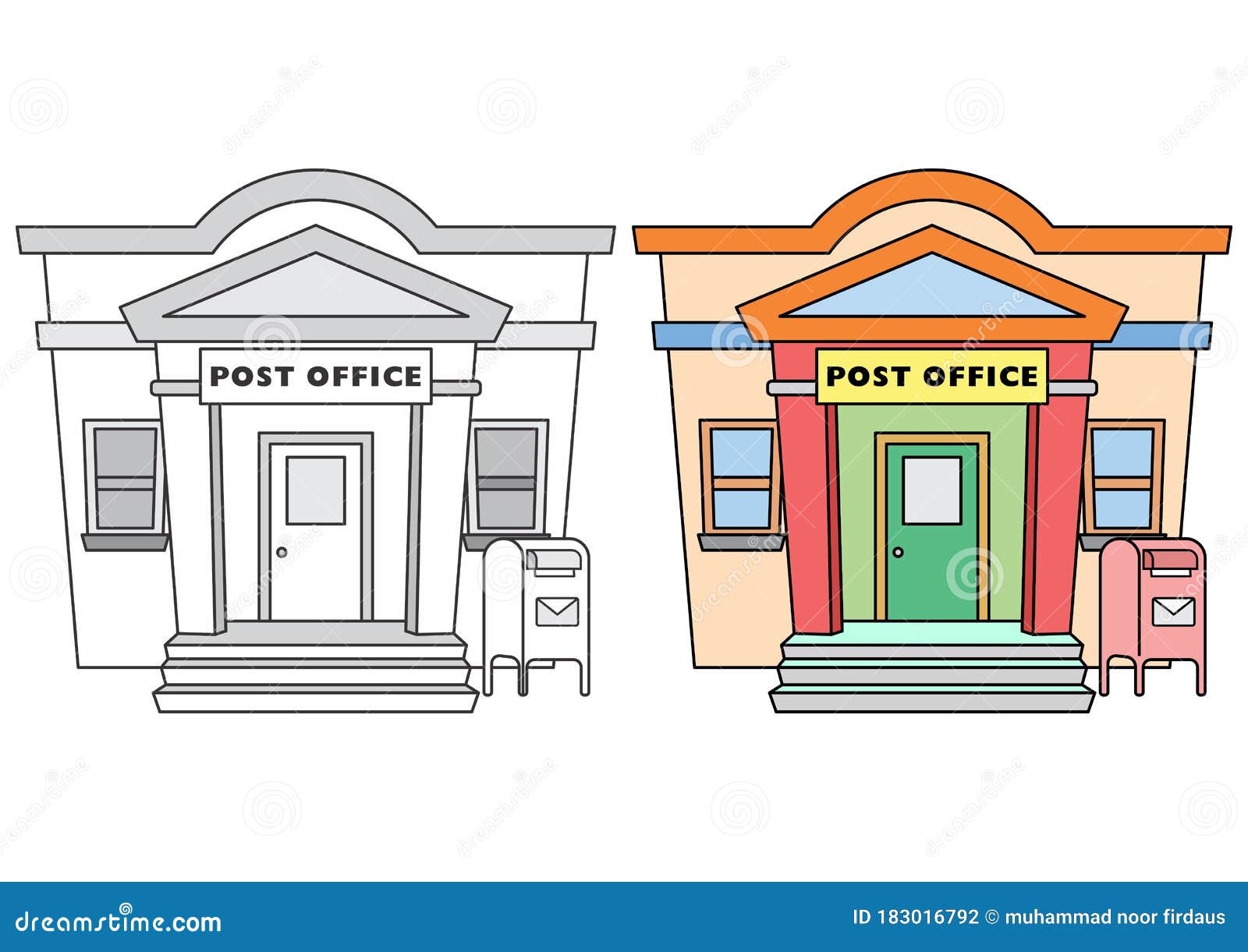 Post Office Vector stock illustration. Illustration of post - 183016792