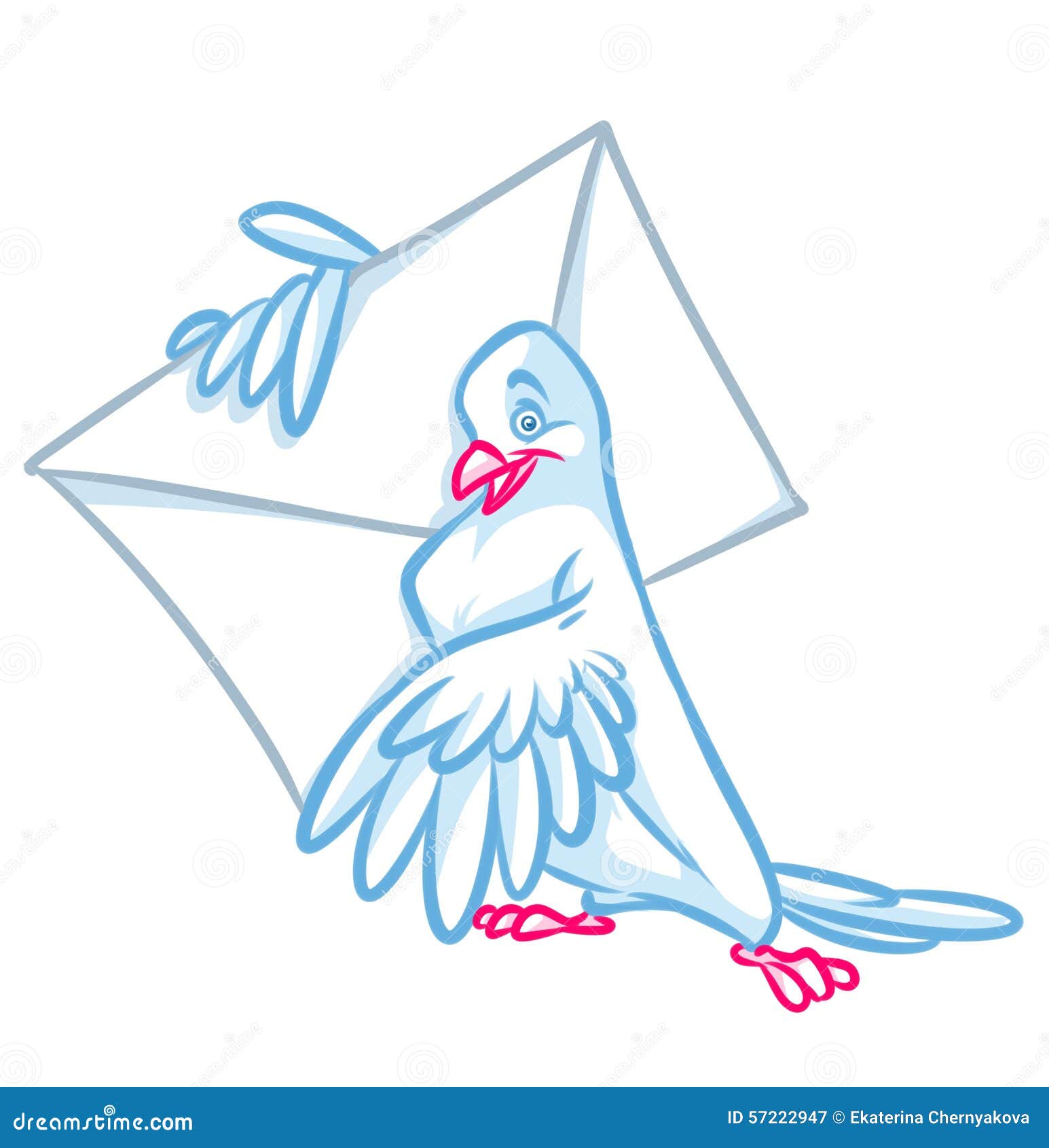 Pigeon With Letter Cartoon Vector 17098463