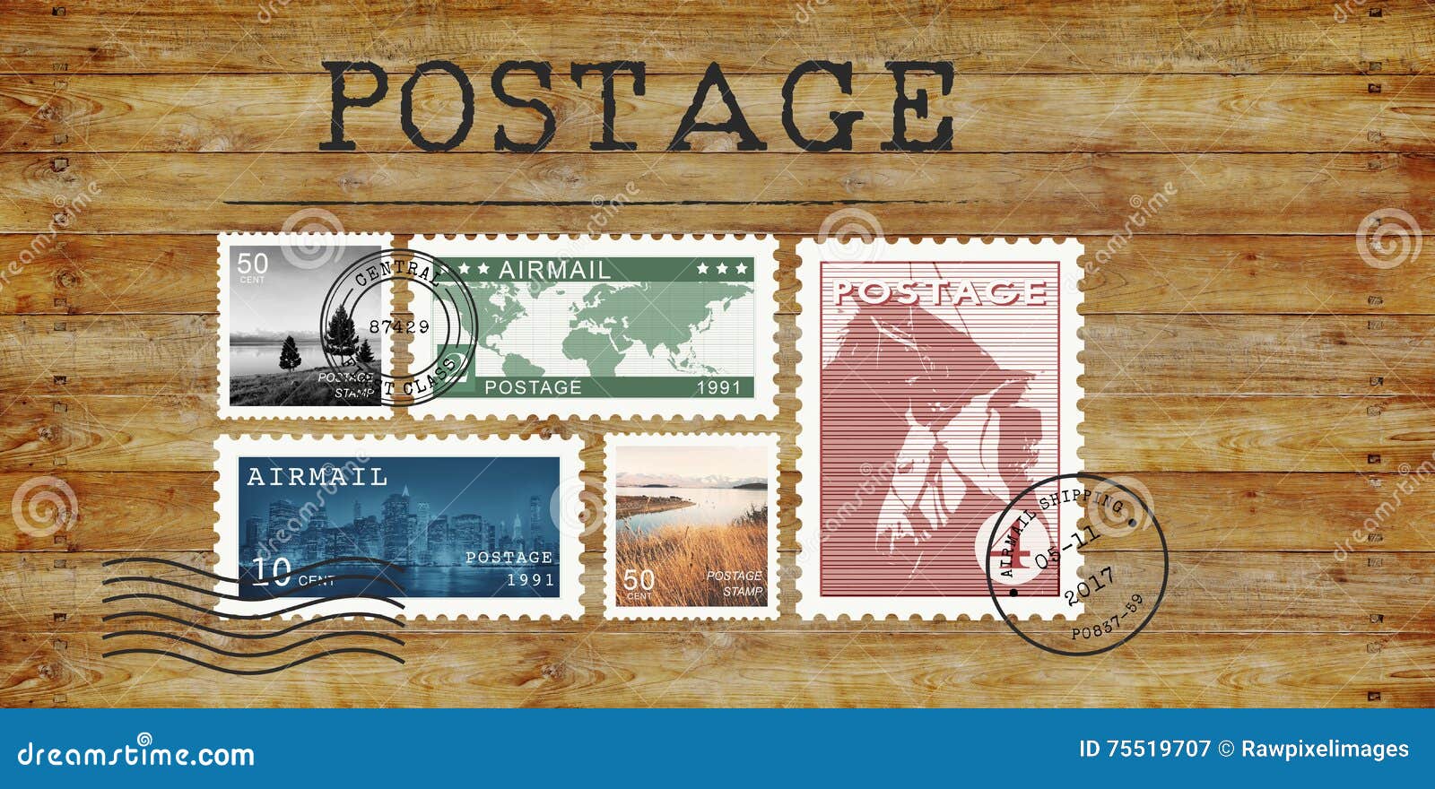 Postage Letter Parcel Stamp Mail Graphic Concept Stock Image Image of