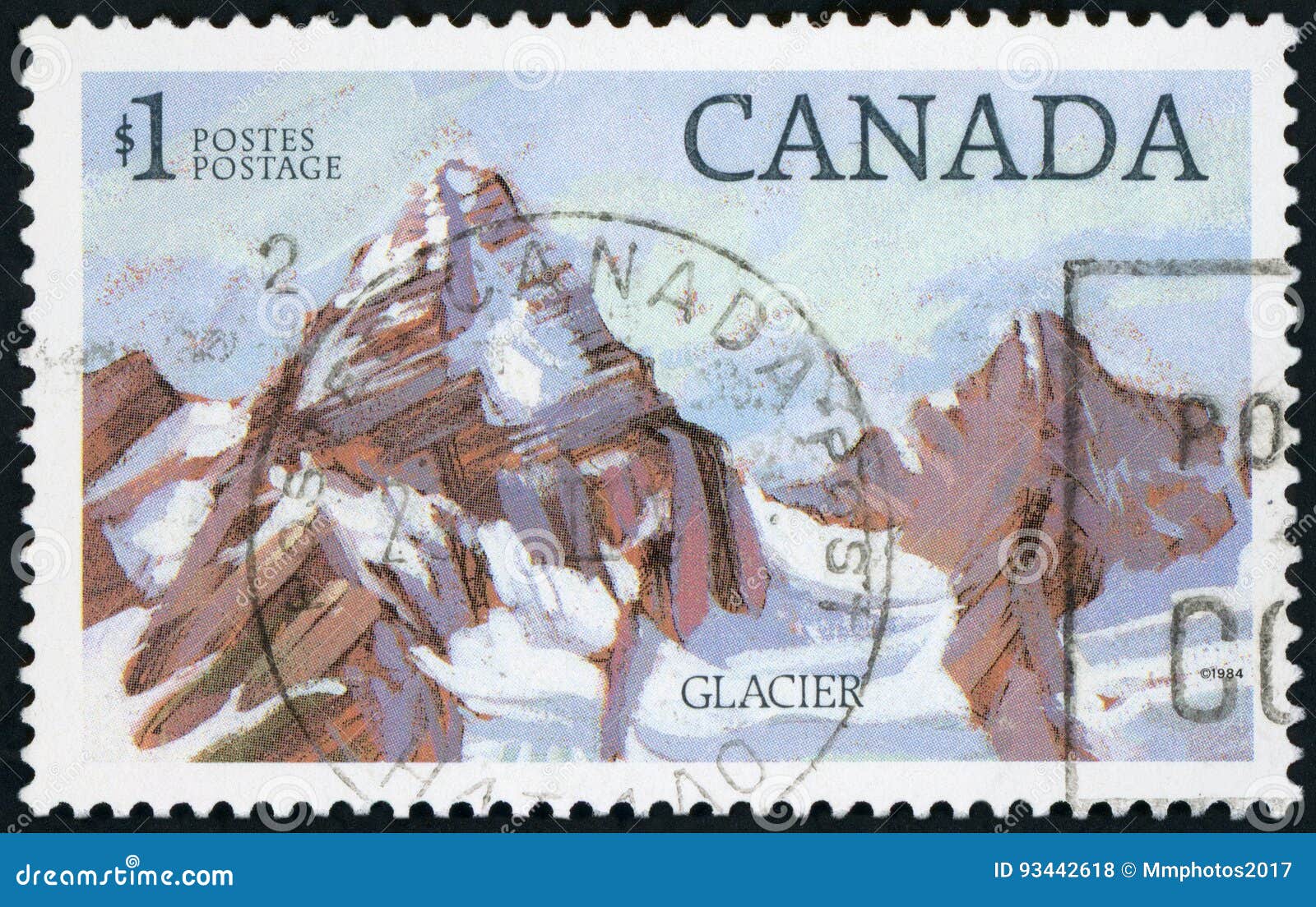 Postage Stamp Canada Glacier Editorial Stock Photo Image of postal