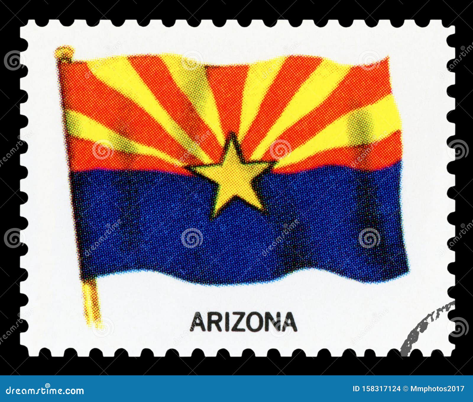 Postage Stamp - Flag of ARIZONA State Editorial Stock Image - Image of