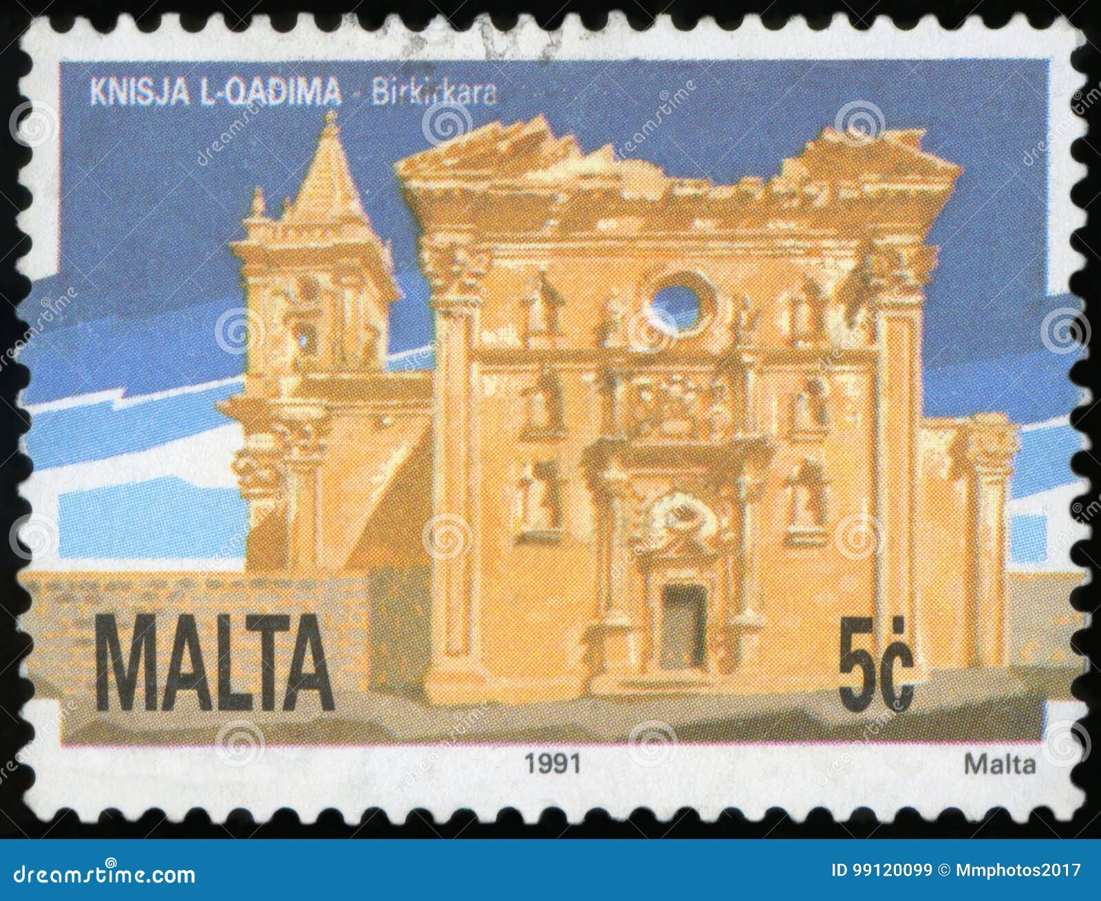 Postage stamp Malta editorial stock image. Image of city 99120099