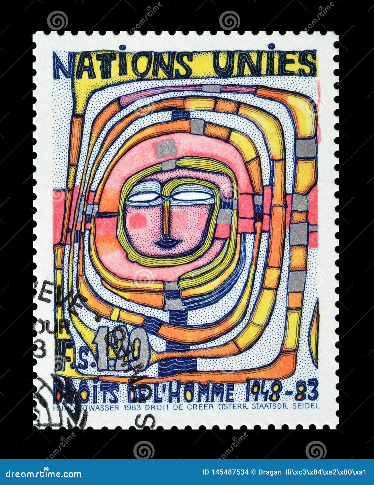 Postage Stamp Printed by United Nations Editorial Stock Image Image