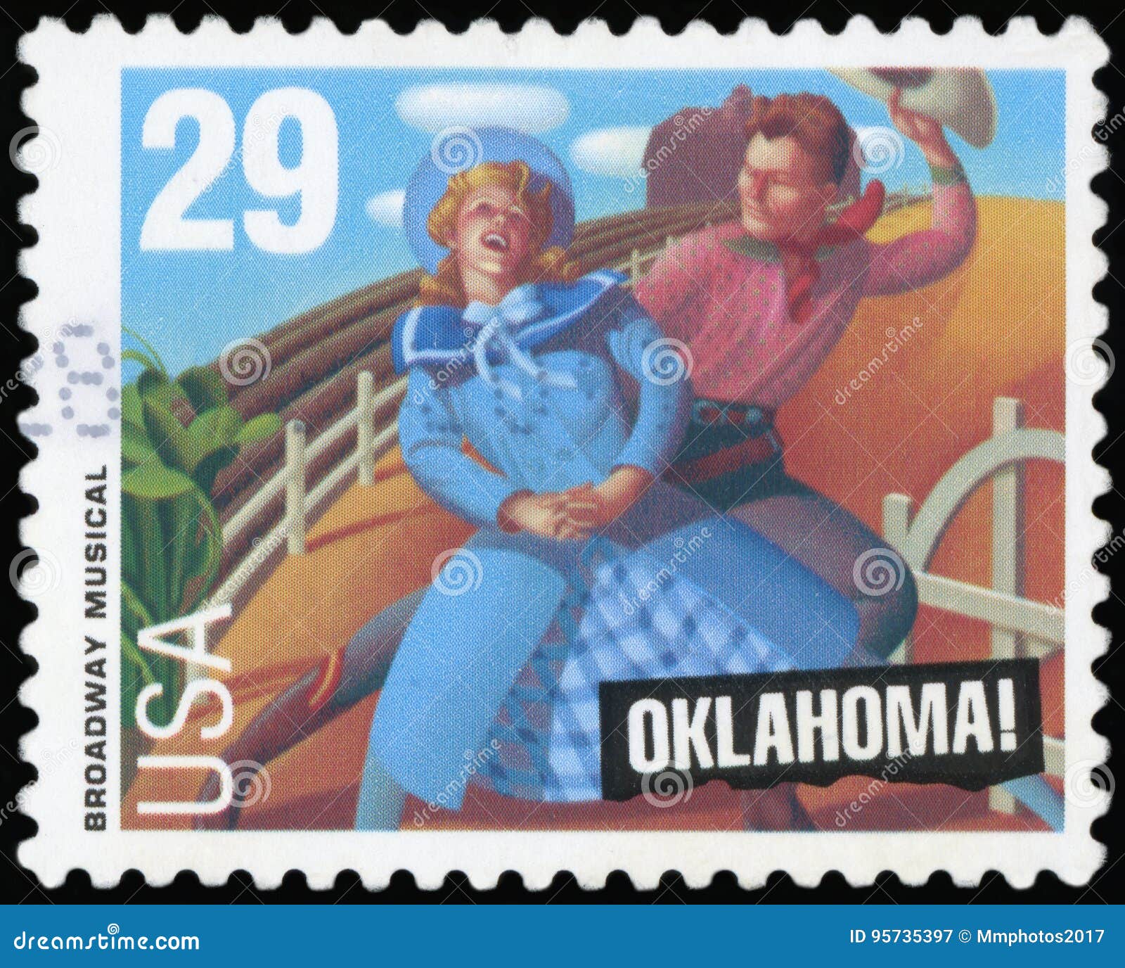 Postage Stamp USA & X28;Oklahoma& X29; Editorial Photography Image