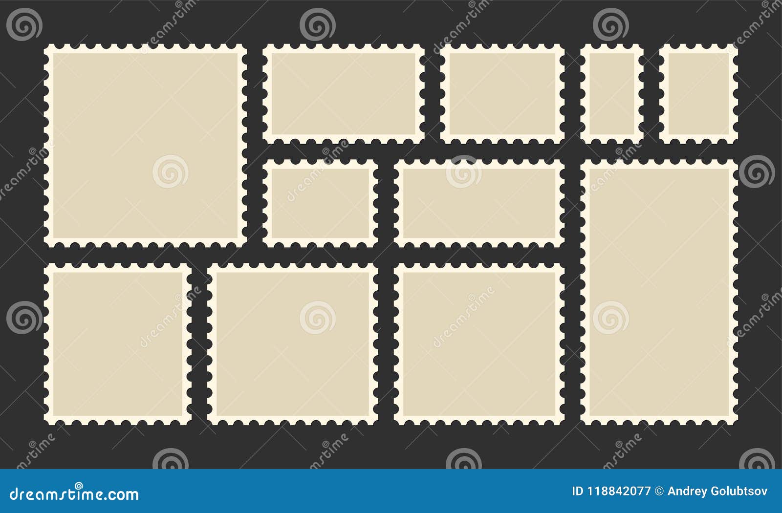 Postage Stamp Vector Post or Postcards Stock Vector Illustration of