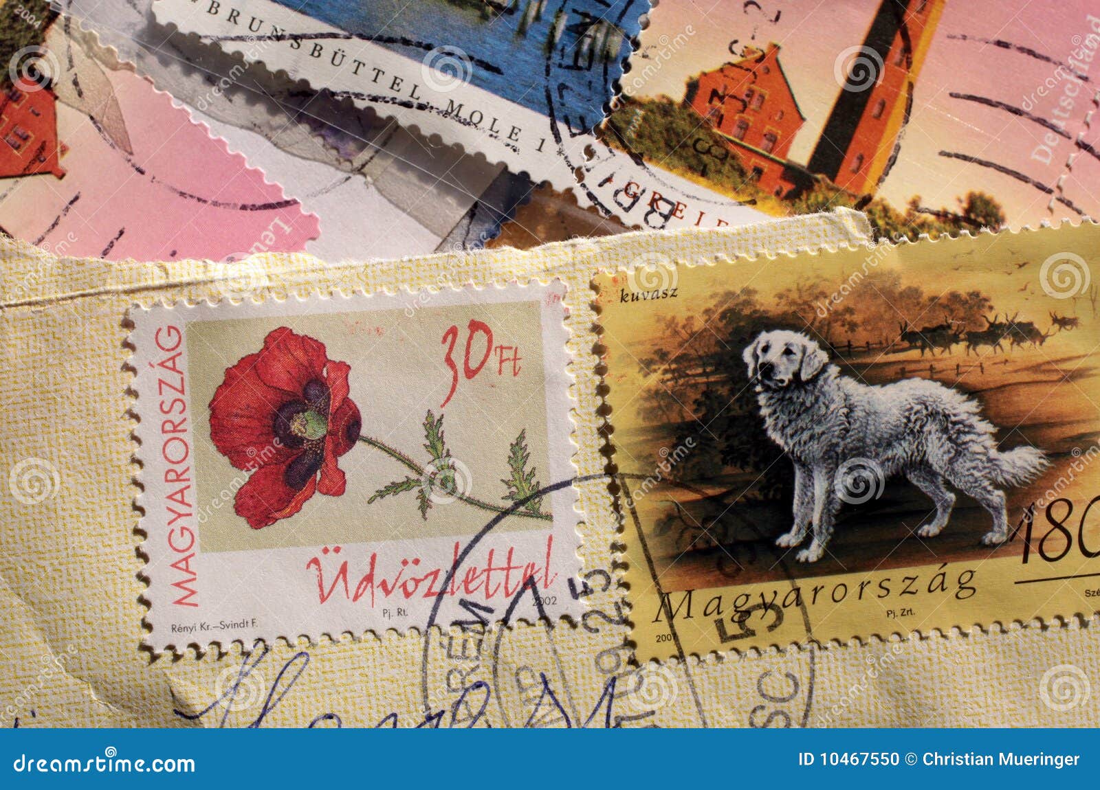 Postage Stamps from Hungary Editorial Image Image of greetings, color