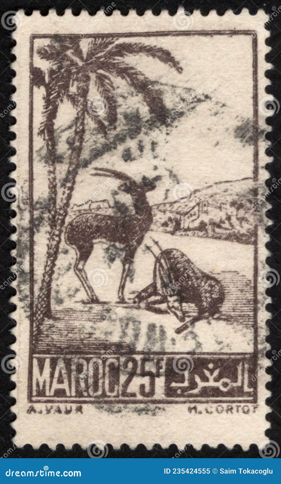 Postage Stamps of the Morocco. Editorial Image Image of philately