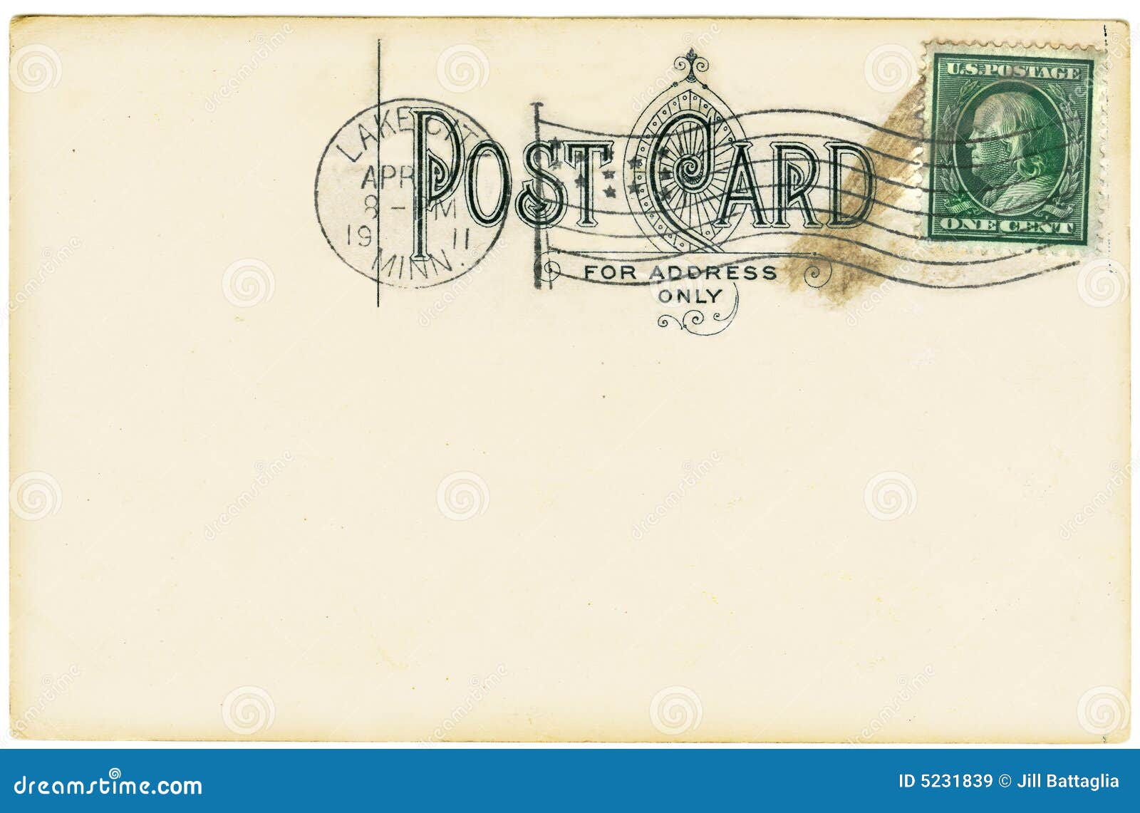 Postal antigua imagen de archivo editorial. Imagen de cancelado 5231839