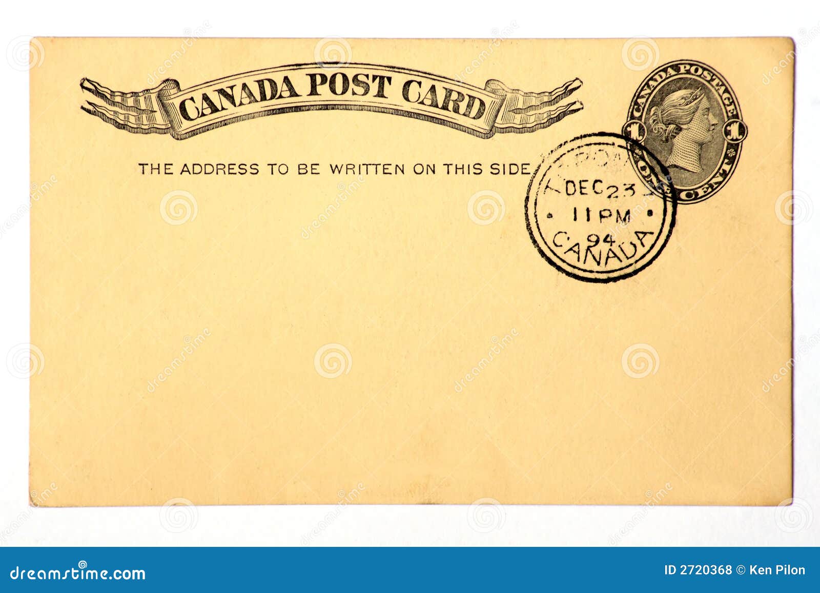 Postal Antigua Anticuada 1894. Foto de archivo editorial Imagen de