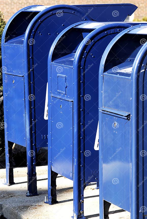Postal Boxes in a Row stock photo. Image of outdoors, american 4911784