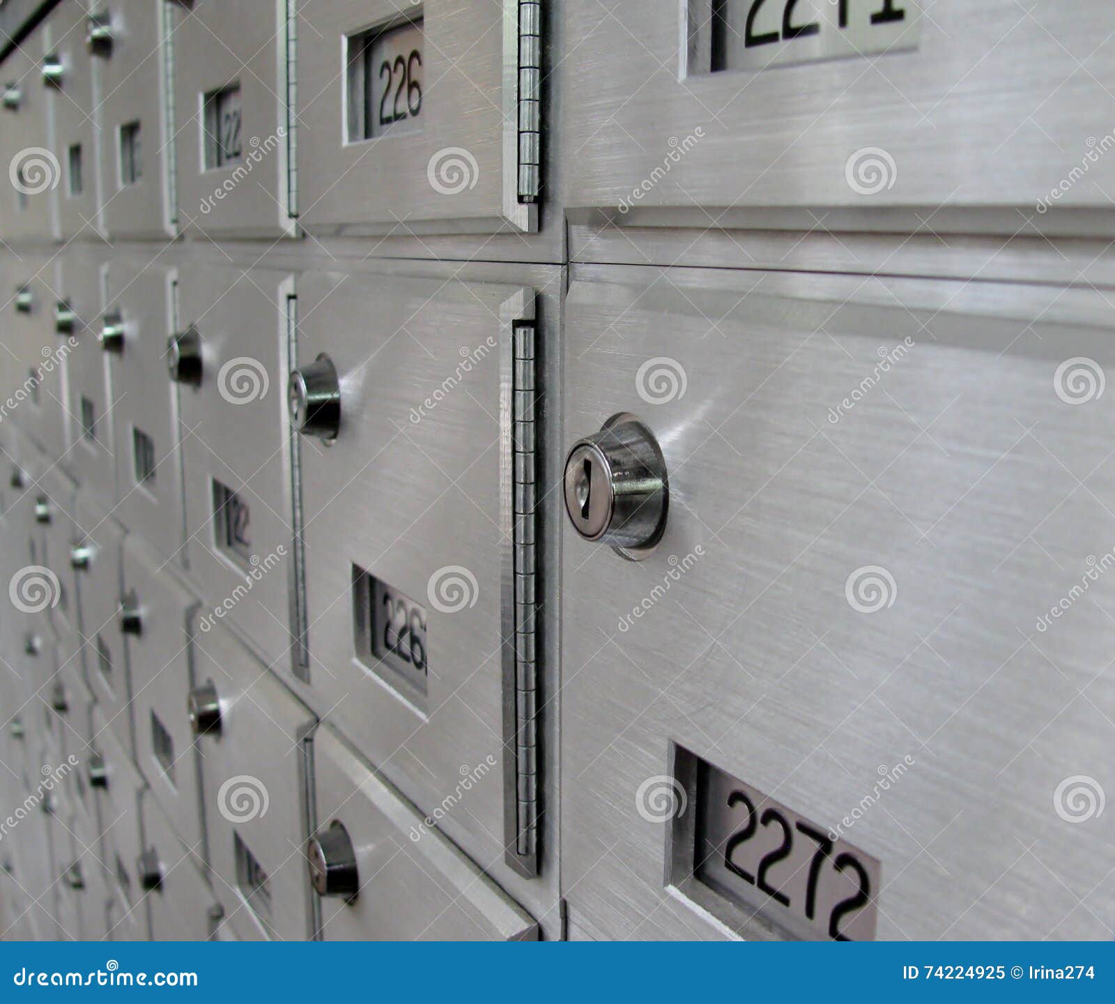 Postal boxes stock image. Image of blue, building, apartment 74224925
