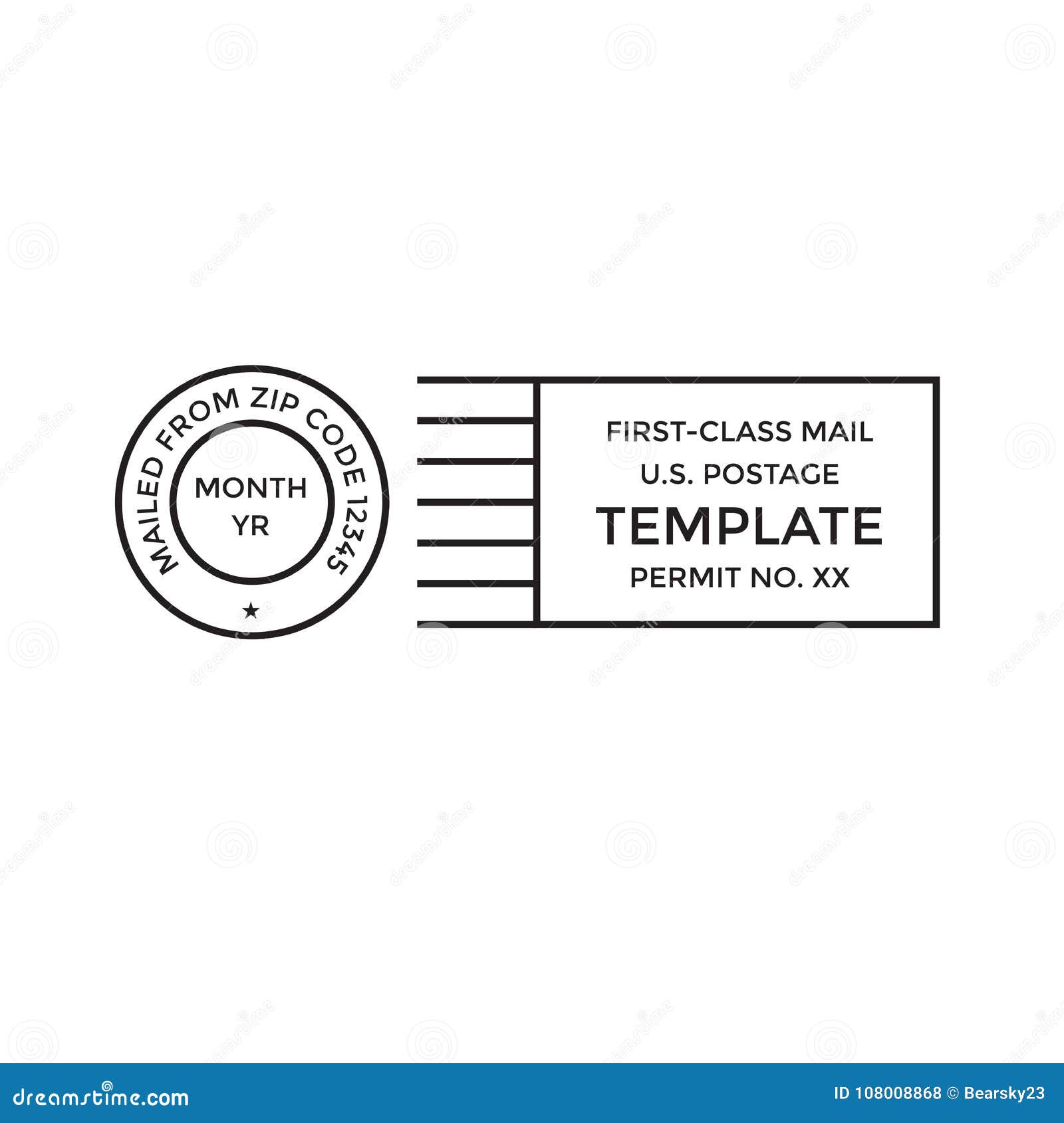 postal cancellation first class mail postage paid mark