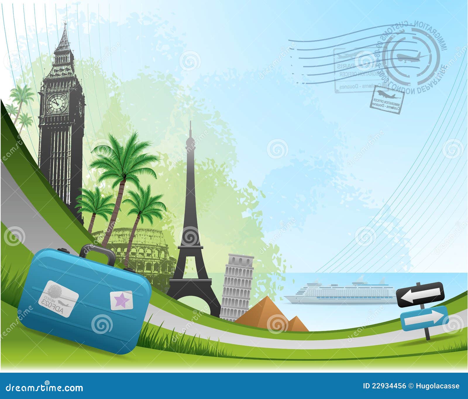 postal card travel background