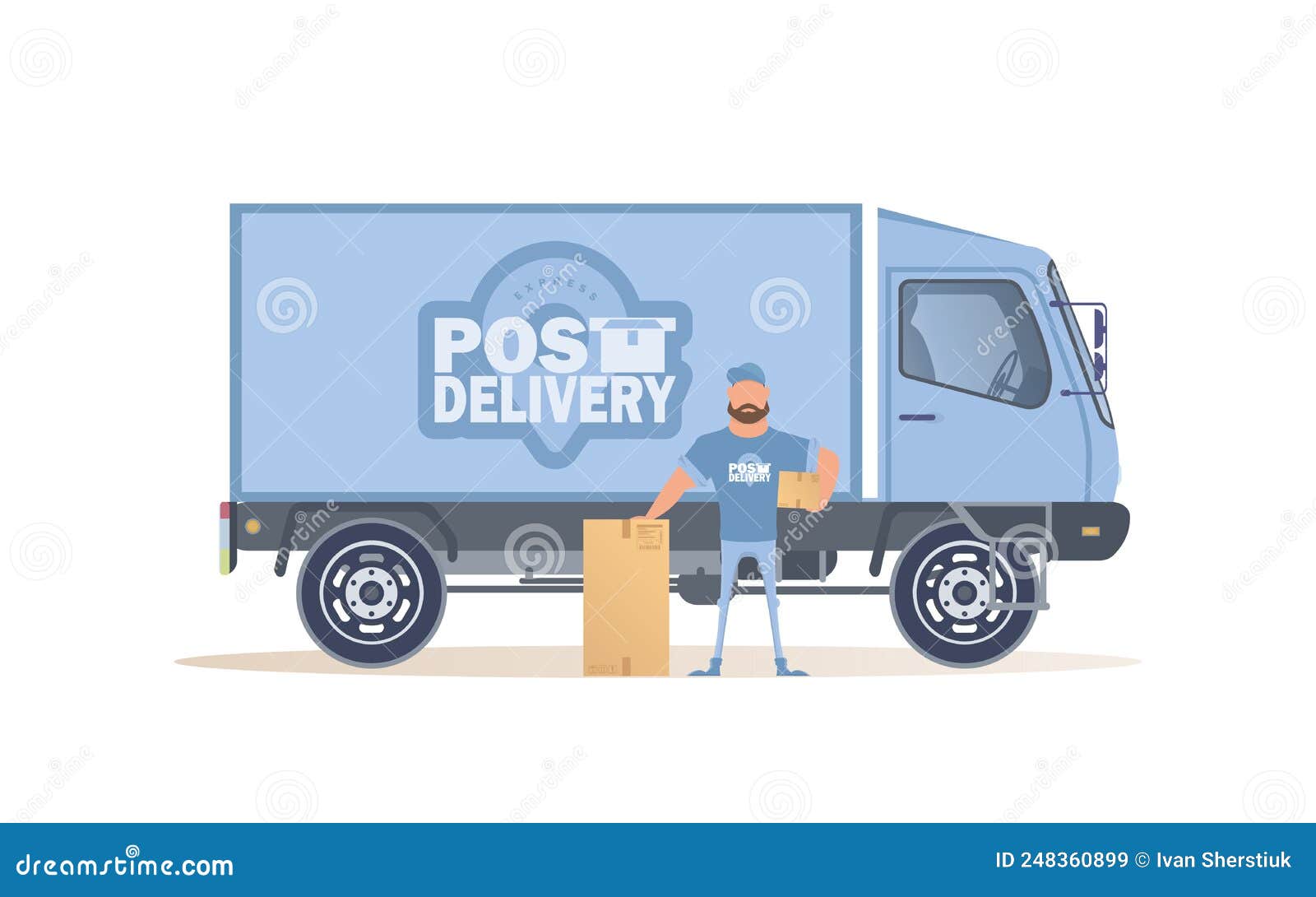 The Postal Courier is Standing Just Next To Your Mailbox. the Style is