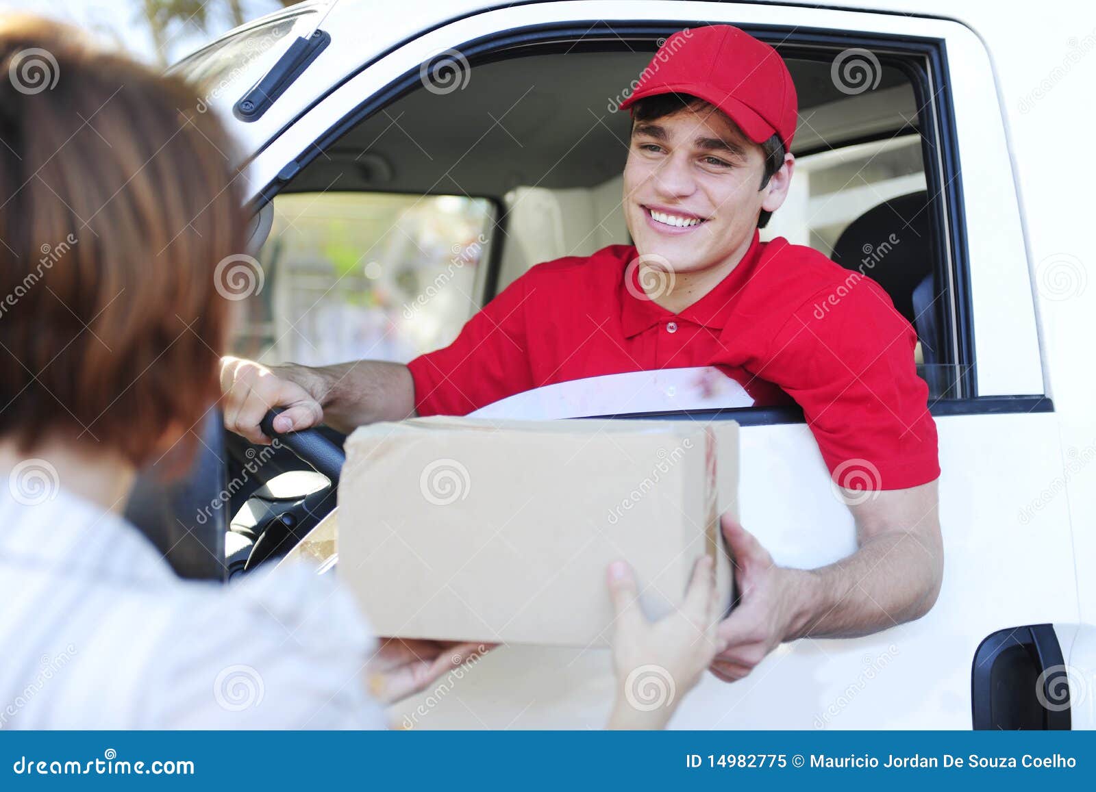 postal delivery courier delivering