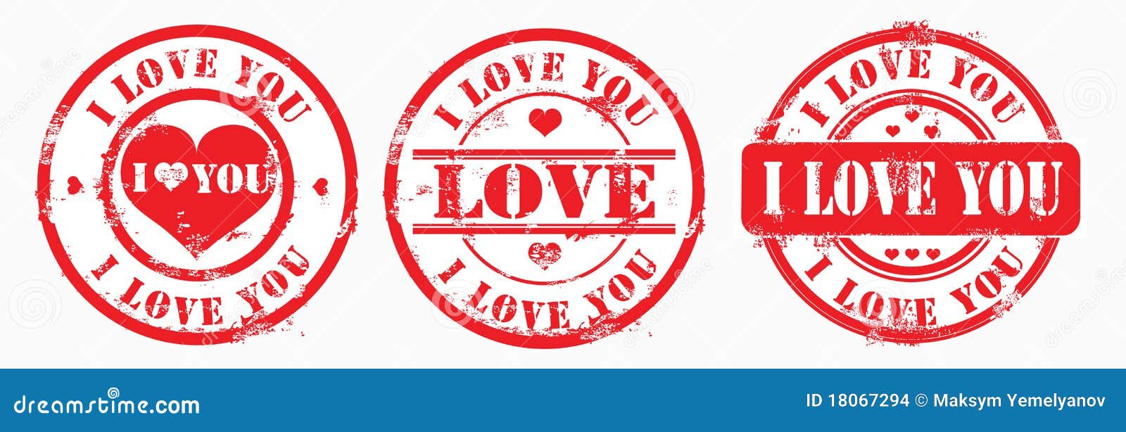 Postal Stamp I Love You. Vector Stock Illustration Illustration of