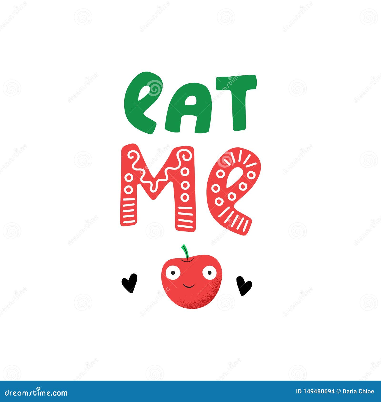 Postcard eat me stock illustration. Illustration of catering - 149480694